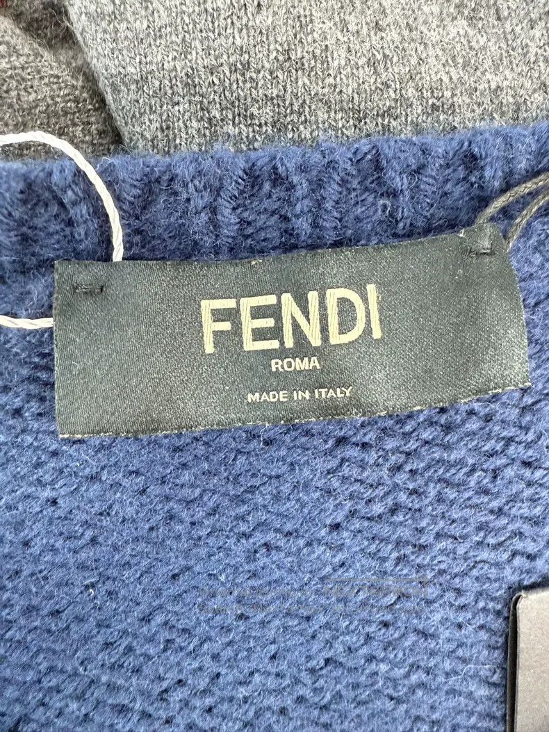 Fendi Fendi Navy Chunky Knit Sweater Size US L / EU 52-54 / 3 - 3 Thumbnail