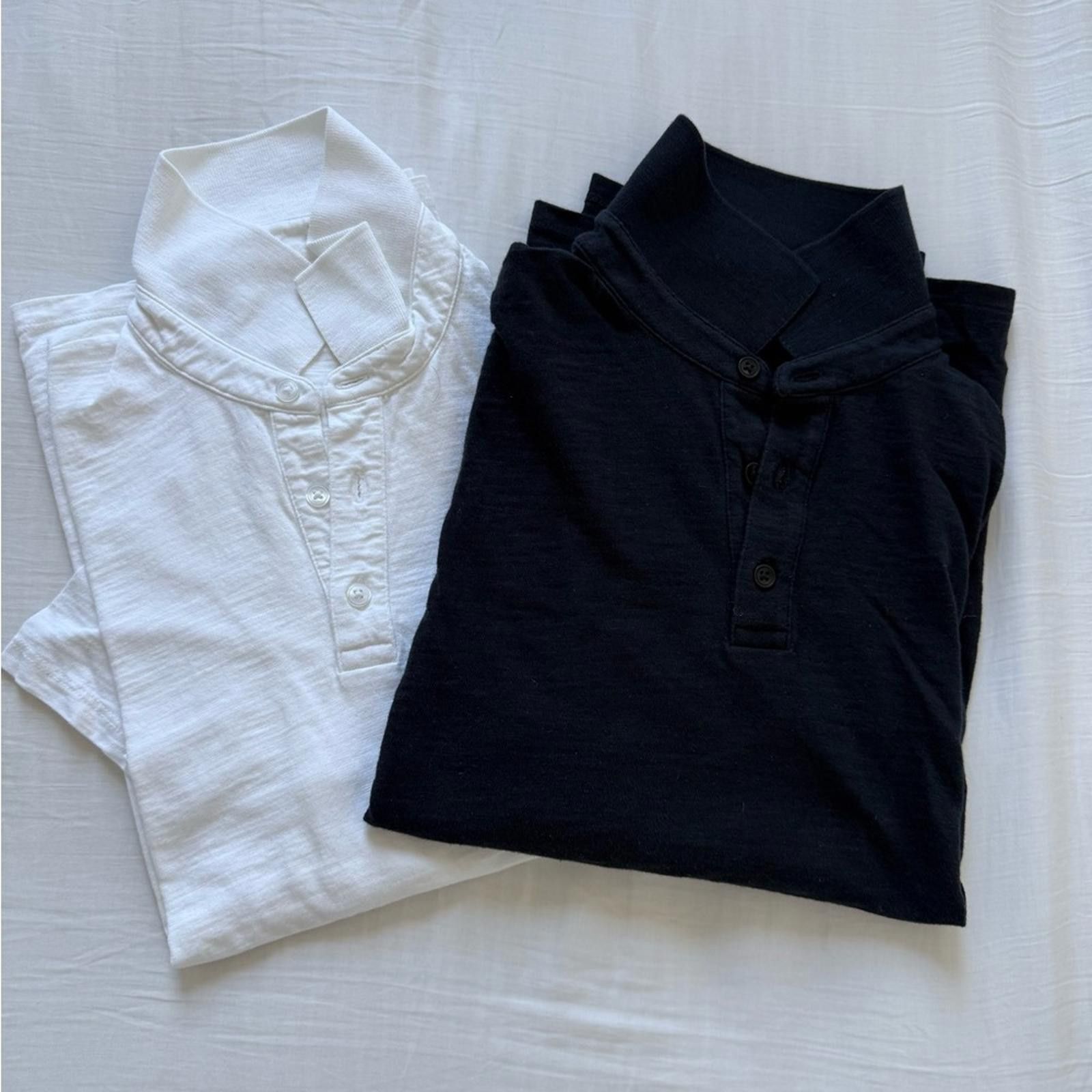 Vince 2x Men’s Slub Polo. Navy and white Size US S / EU 44-46 / 1 - 1 Thumbnail
