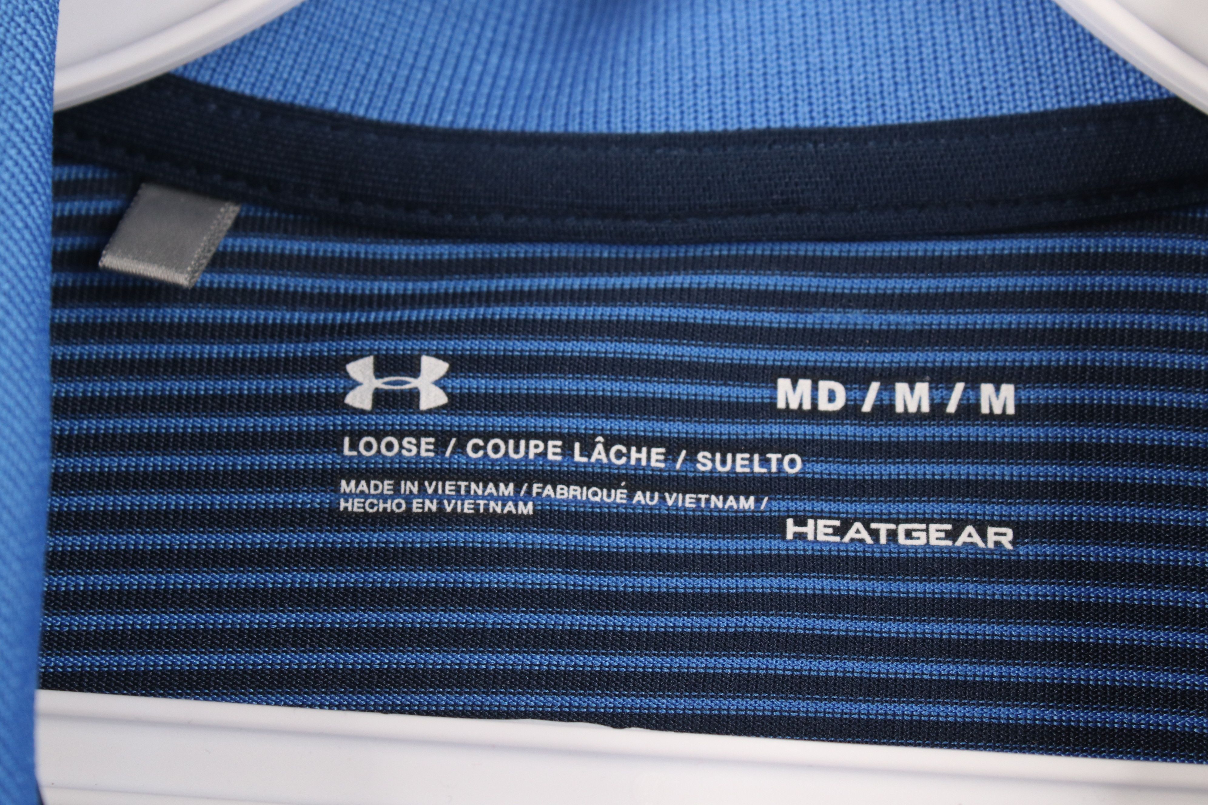 Under Armour Under Armour Loose Fit Striped Collared Golf Polo Shirt Size US M / EU 48-50 / 2 - 6 Thumbnail