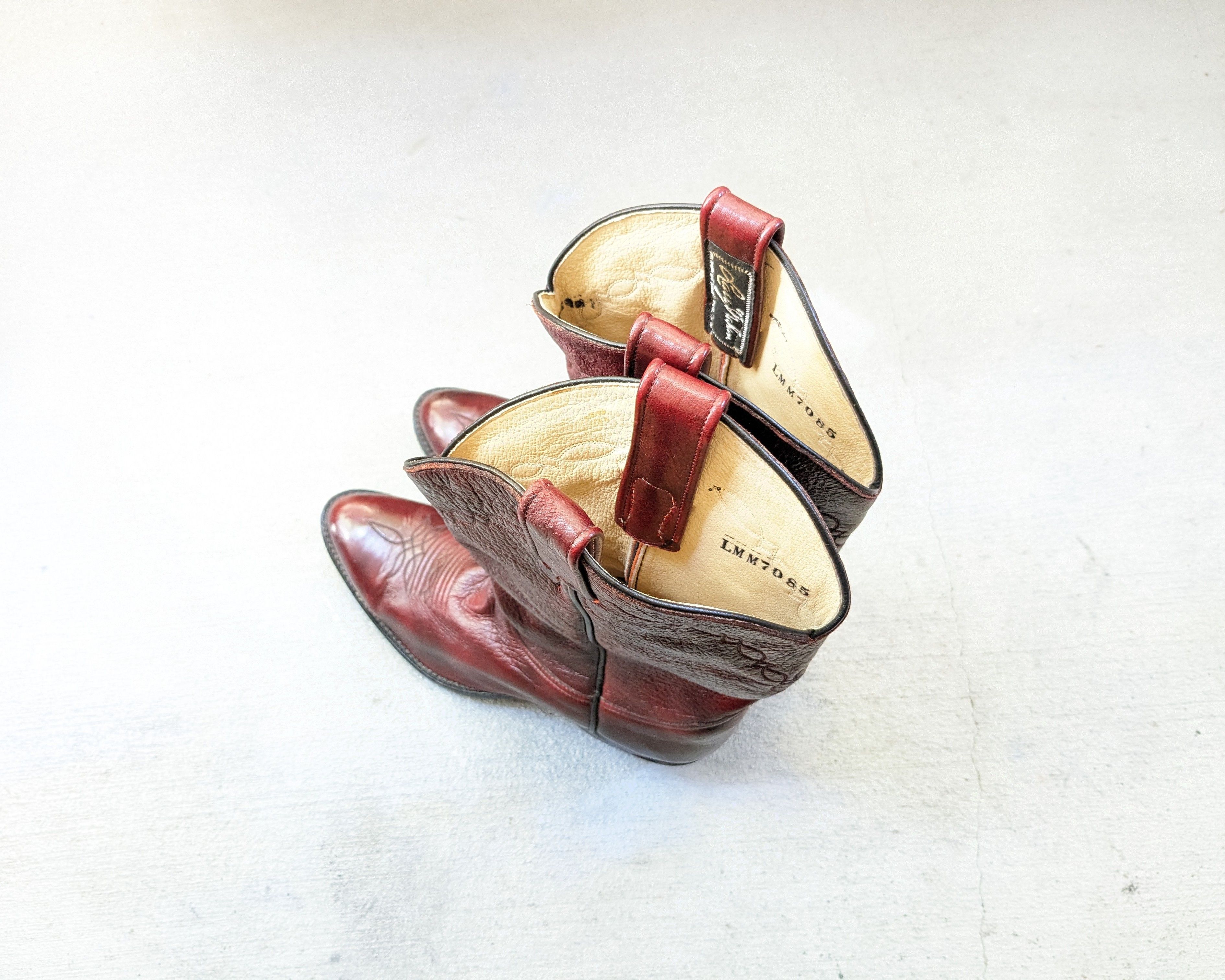 Larry Mahan × Vintage Larry Mahan Cowboy Boots Red 9 E Wide Biker Leather USA Size US 9 / EU 42 - 13 Thumbnail