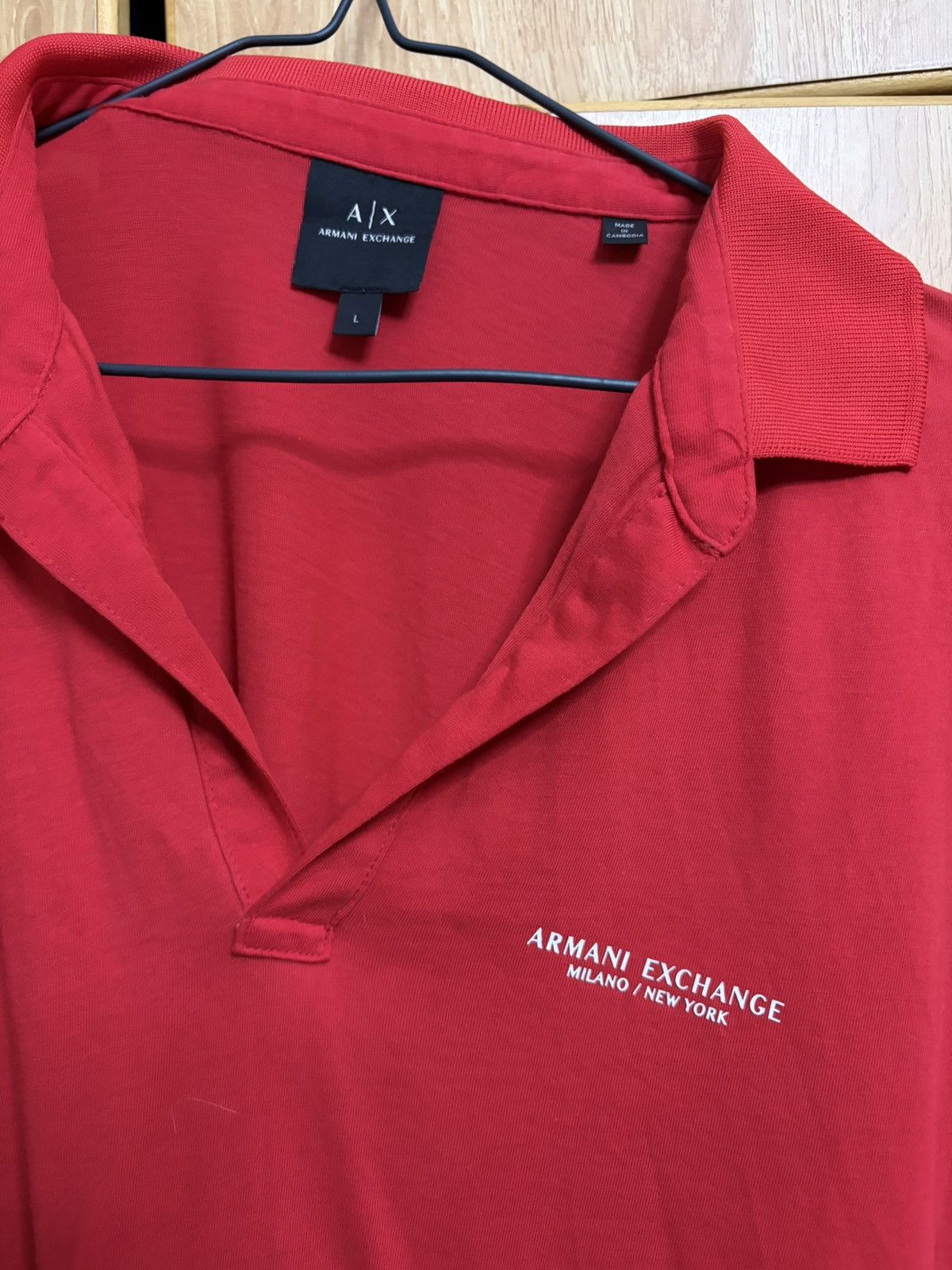 Armani Exchange A/X Armani Exchange Red Polo Button-less. Size US L / EU 52-54 / 3 - 2 Thumbnail
