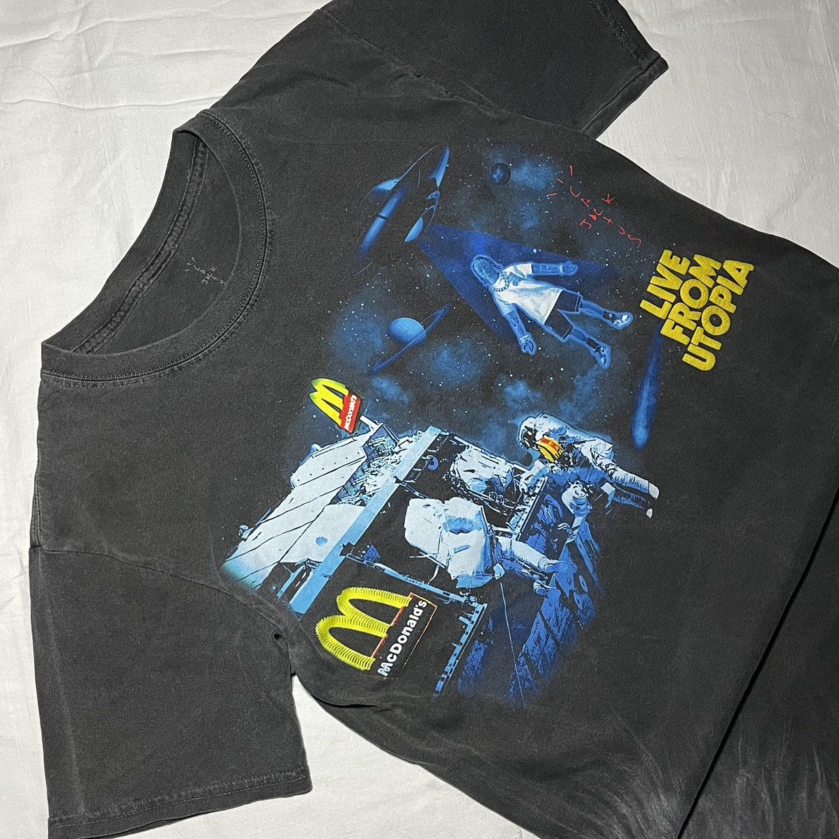 Travis Scott Travis Scott x McDonald’s Live From Utopia Grey T-Shirt Size US S / EU 44-46 / 1 - 2 Thumbnail