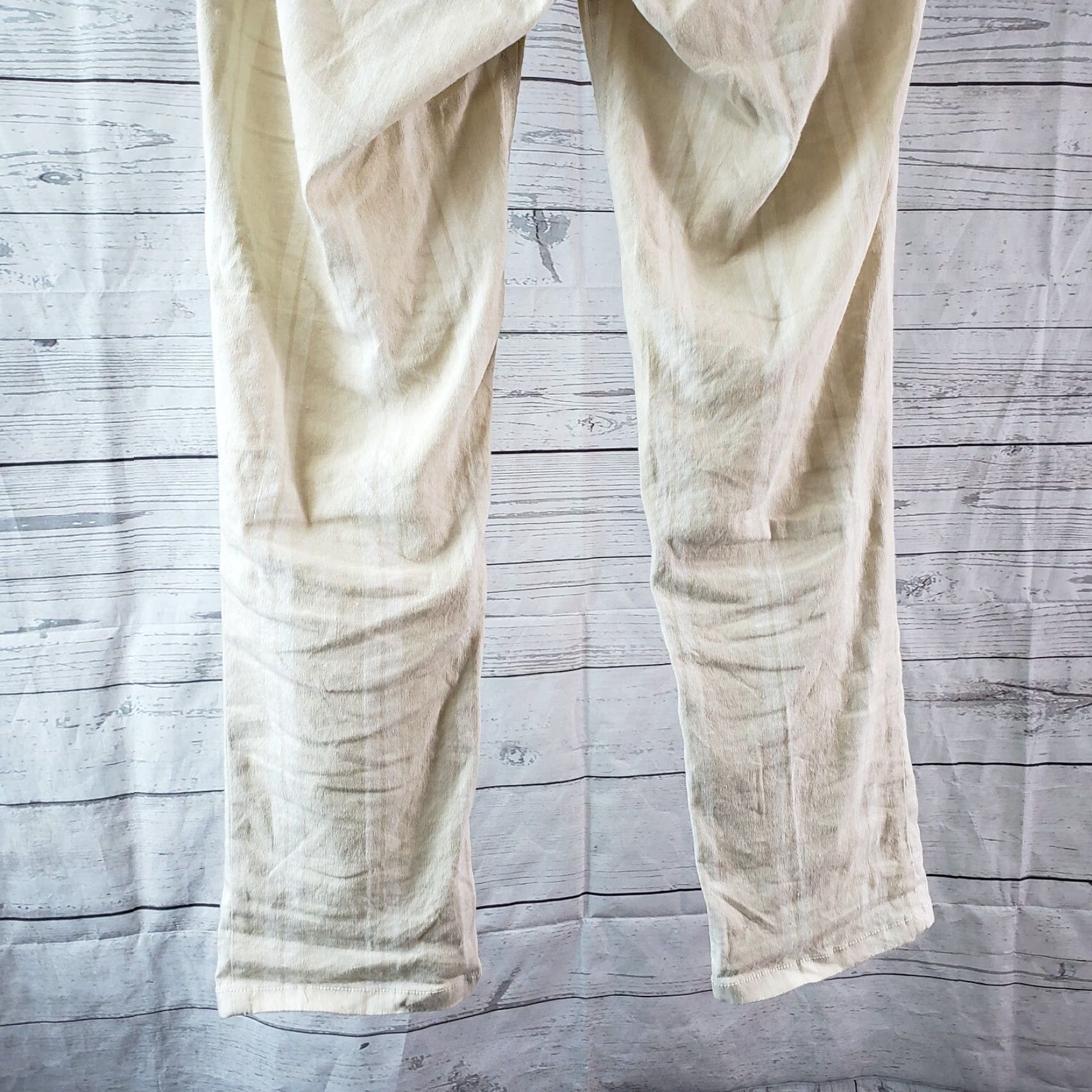 Ann Taylor VINTAGE? No — Ann Taylor LOFT Women Marisa Skinny Pants 2 Beige Striped Linen Blend Pants Womens Size 26" / US 2 / IT 38 - 5 Thumbnail