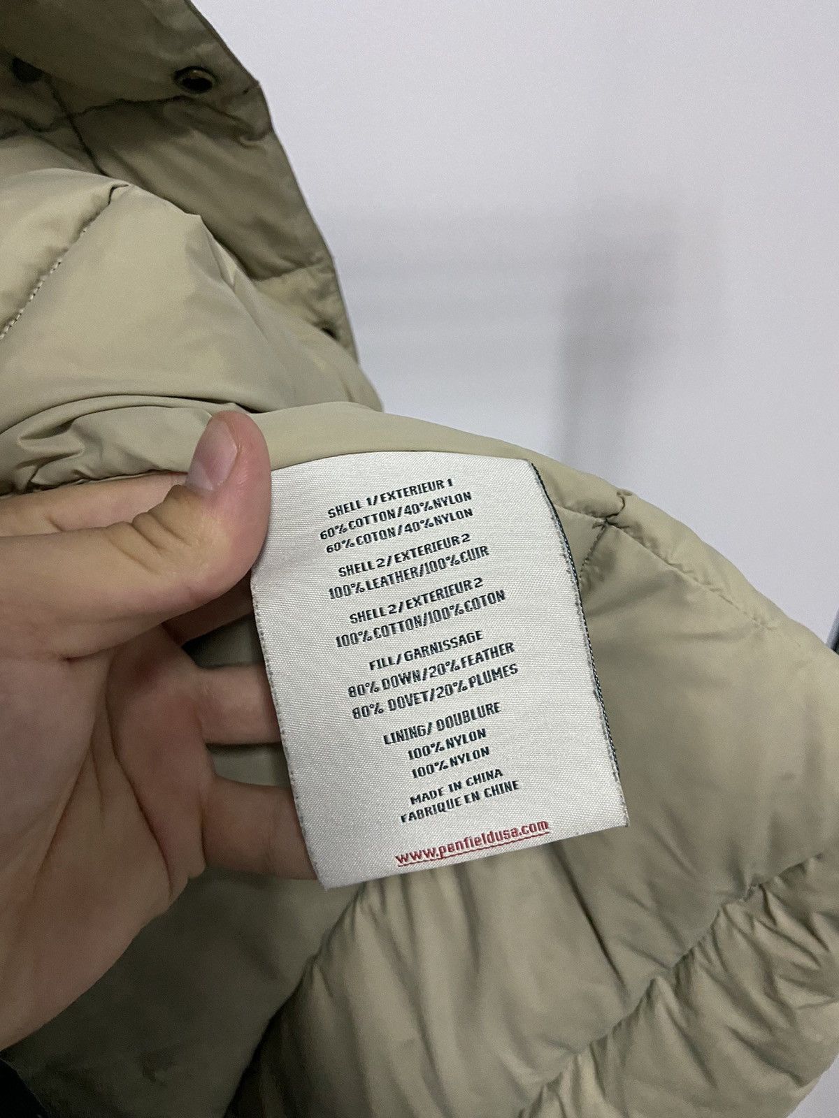 Trailwear Penfield puffer jacket leather shoulder vintage