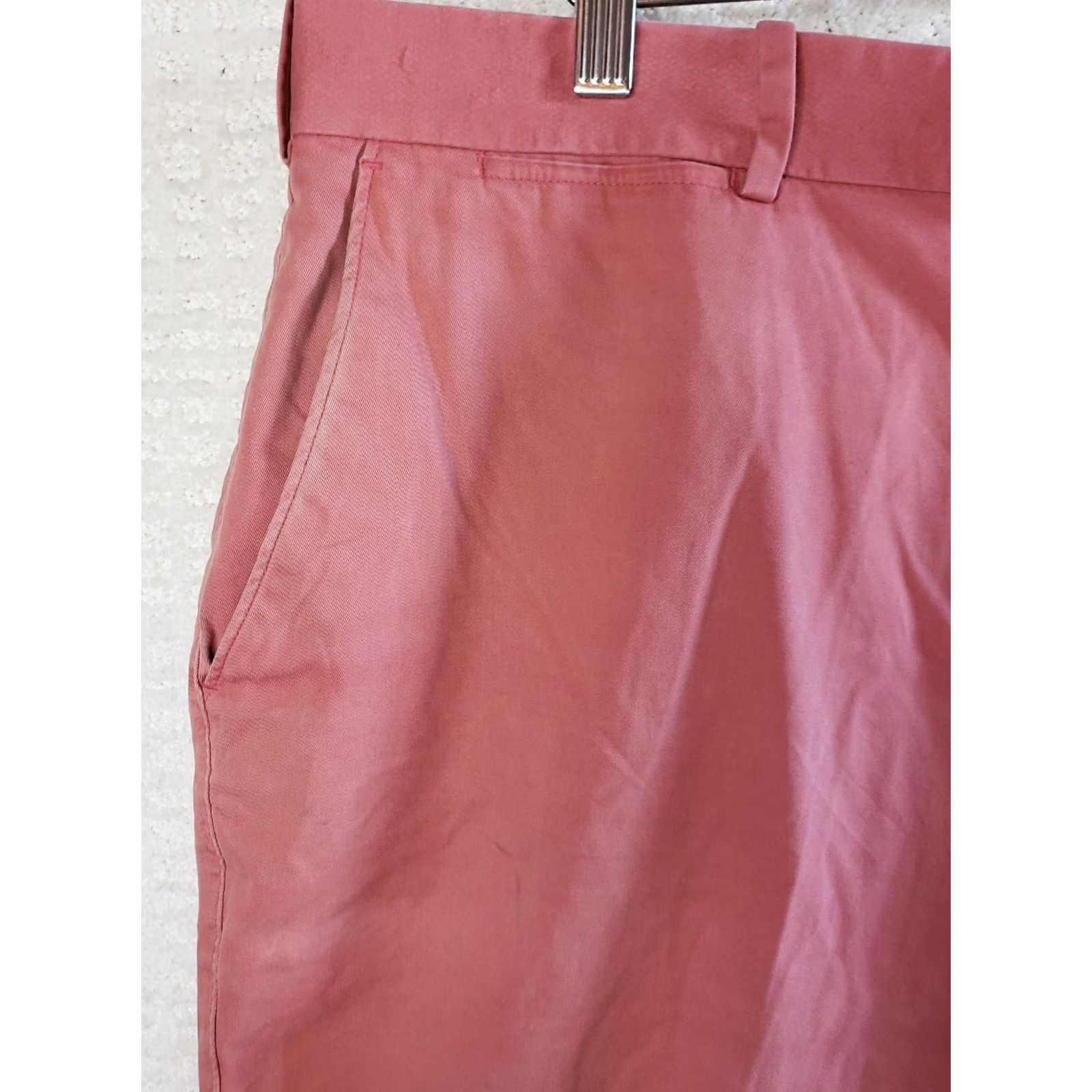 Vintage Bullock&Jones Shorts Men's Pink Flat Front 42 Bermuda Lightweight Twill Zip Pocket Beach City Casual Regular 8.25in Inseam Mens Size US 42 / EU 58 - 5 Thumbnail