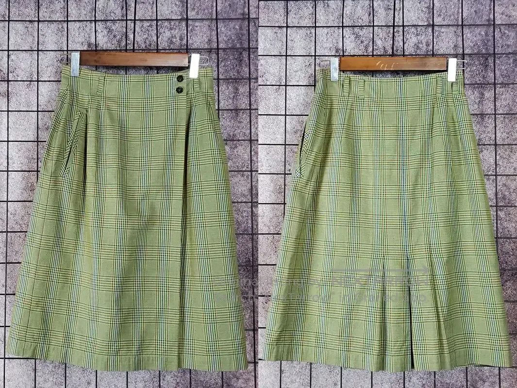 Dior Dior Green Silk Blend Plaid Skirt for Summer . Size 23" - 2 Thumbnail