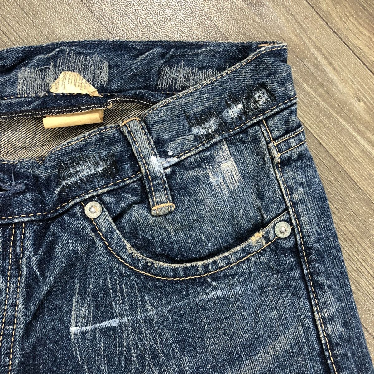 If Six Was Nine × Le Grande Bleu (L.G.B.) 🇯🇵2000s Repack Japan Reconstucted Distressed Flared Jeans Size US 32 / EU 48 - 11 Thumbnail