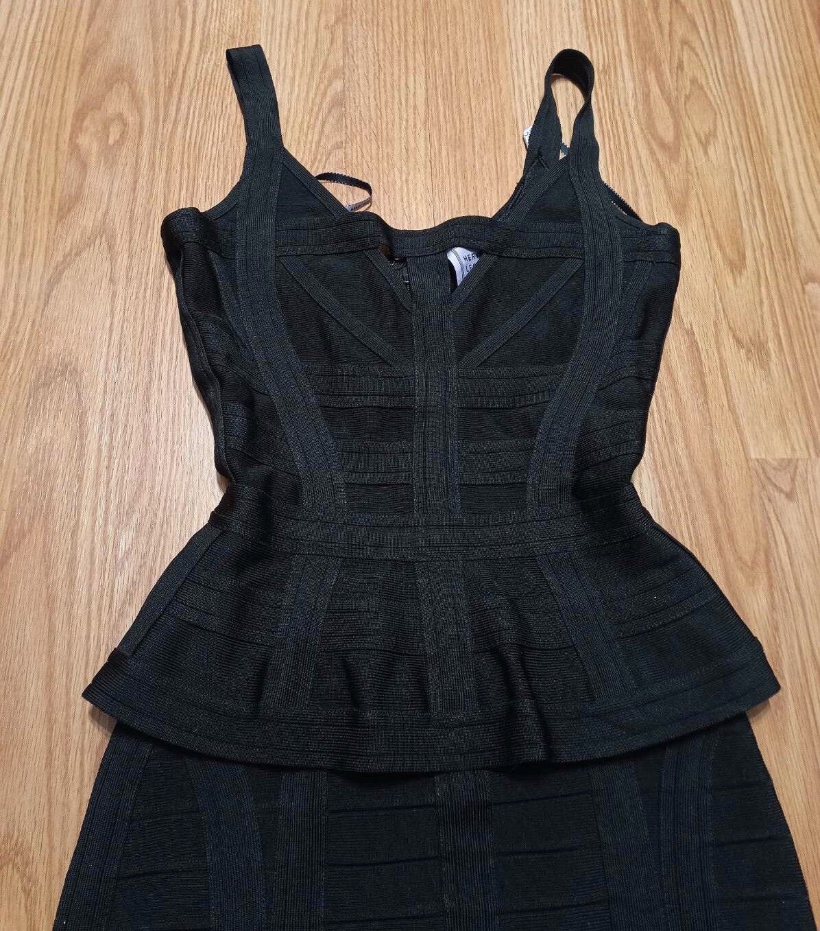 Herve Leger HERVE LEGER Peplum Waist Caging Structured Bandage Dress XS Size XS / US 0-2 / IT 36-38 - 3 Thumbnail