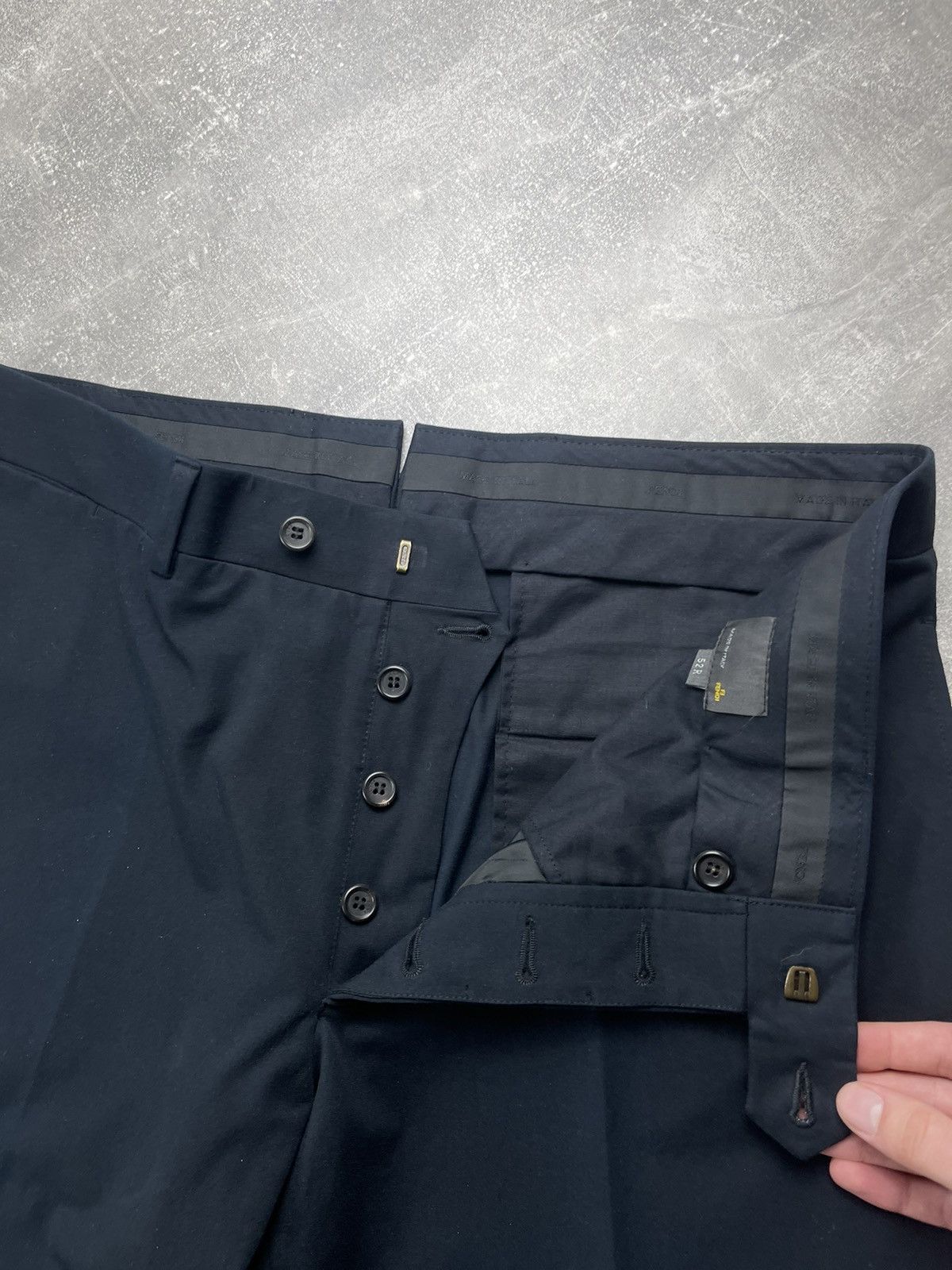 Fendi Fendi Classic Tailored Trousers Navy Blue Size 52 Size US 36 / EU 52 - 12 Thumbnail