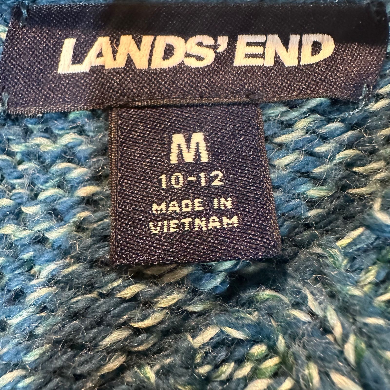 Lands' End Lands End Teal Blue Marled Knit Sweater Womens M 10 12 Size M / US 6-8 / IT 42-44 - 5 Thumbnail