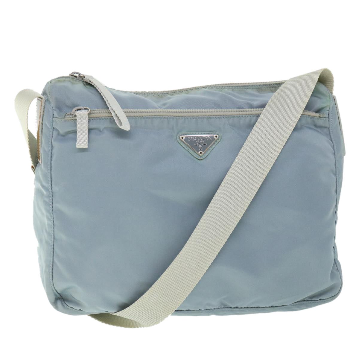 image of Prada Shoulder Bag Nylon Light Blue Auth Hk855, Women's