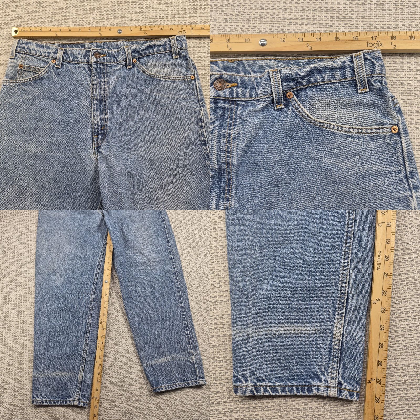Levi's VINTAGE Levi's 550 Jeans Mens 38x30 Relaxed Tapered Light Wash Denim 90s USA 5-Pocket Mens Regular Blue Jeans Size US 38 / EU 54 - 8 Thumbnail