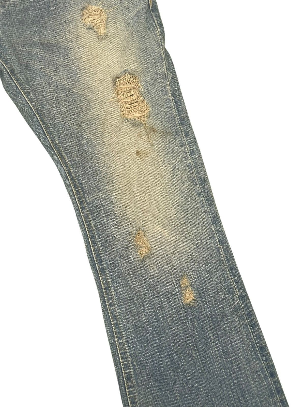 Japanese Brand Flare Jeans Izreel Faded Distress Boot Cut 2🟦5 Size US 31 - 7 Thumbnail