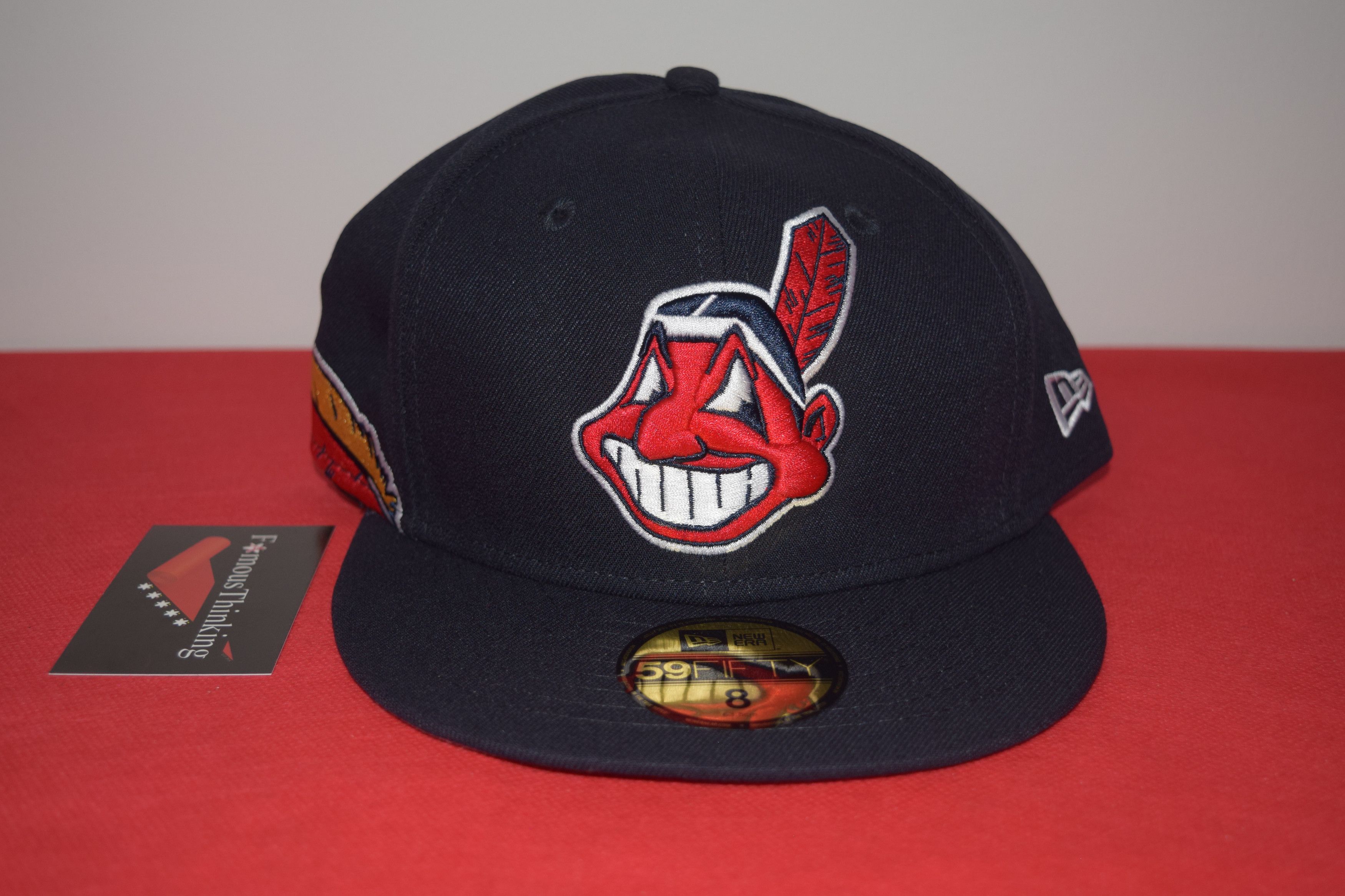 New Era New Era Cleveland Indians Chief Wahoo Blue Feather Hat Size ONE SIZE - 1 Thumbnail