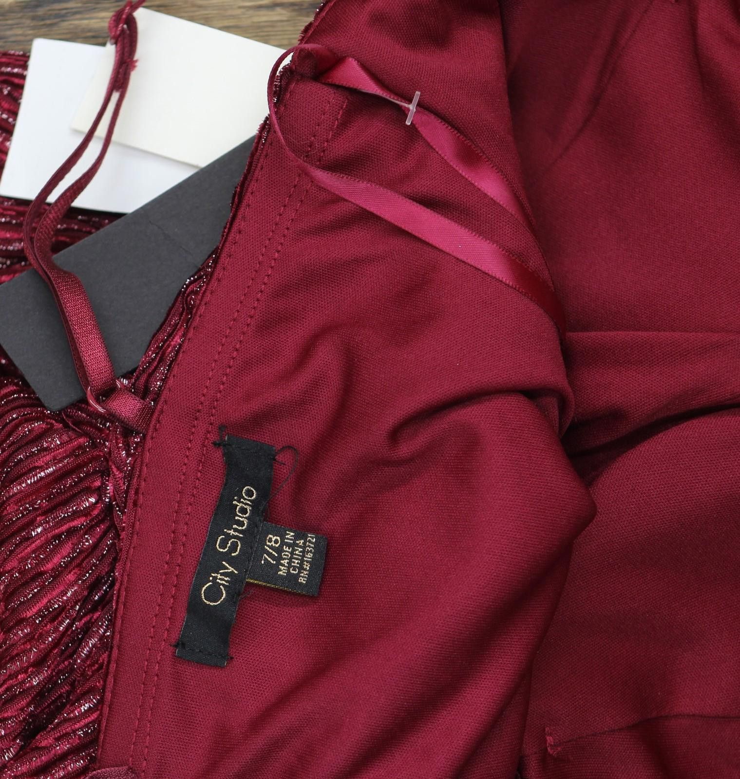 Other Nwt City Studio Strap Fit Flare Mini Dress Wine Red 7 / 8 Size M / US 6-8 / IT 42-44 - 4 Thumbnail