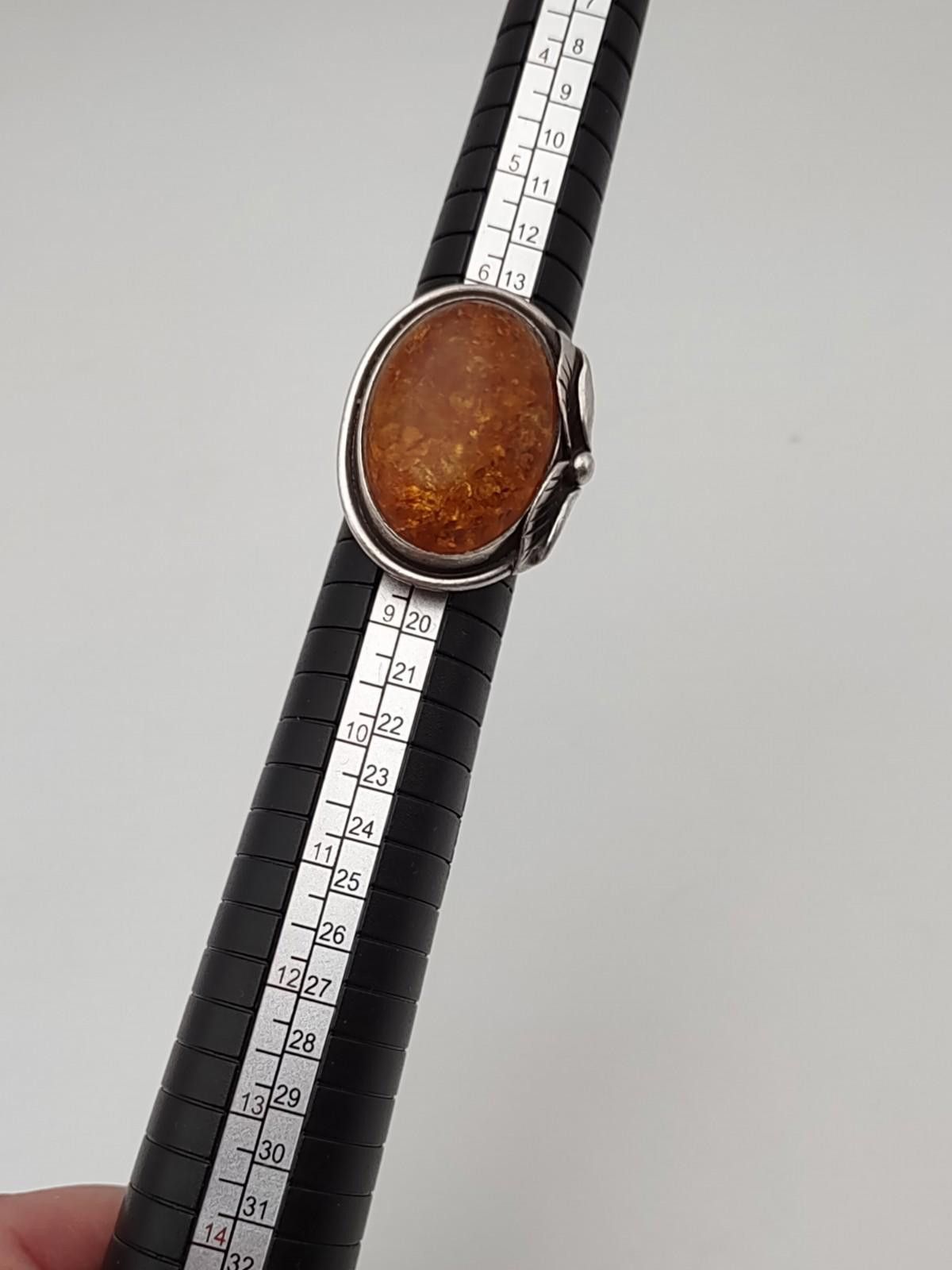 The Unbranded Brand VTG Sterling Silver 10g + Large Oval Baltic Amber Ring Sz 8 Size ONE SIZE - 3 Thumbnail
