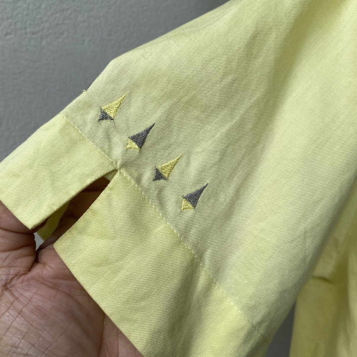Lancel LANCEL Yellow Embroidered Short-Sleeve Shirt with Logo Back Size L / US 10 / IT 46 - 5 Thumbnail