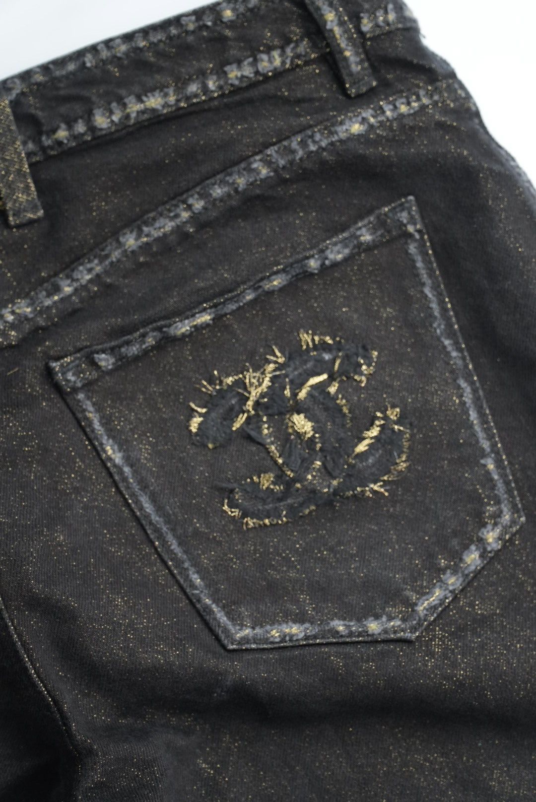 Chanel Chanel Lamé Glittered Denim Pants Size 27" / US 4 / IT 40 - 7 Thumbnail