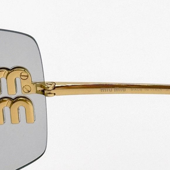 Miu Miu NEW SMU 54Y 5AK30B MIU MIU GOLD GREY WOMEN SUNGLASSES MU54YS Size ONE SIZE - 10 Thumbnail