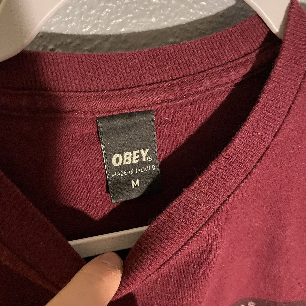 Obey Obey Maroon Graphic T Shirt Greek Bust Vaporwave Mens Size M Size US M / EU 48-50 / 2 - 4 Thumbnail