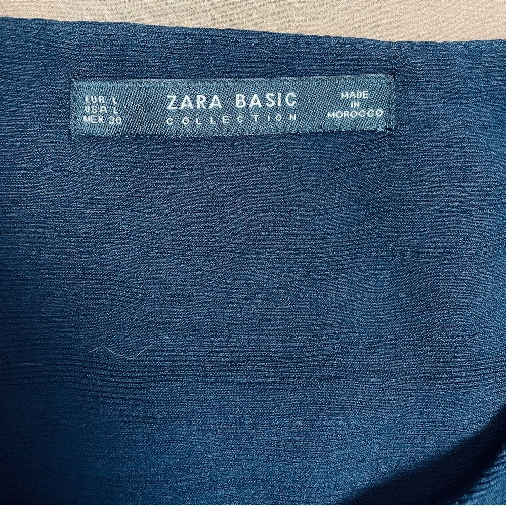 Zara Zara Blue Shirt Dress With Black Tie Belt Size L Size L / US 10 / IT 46 - 6 Thumbnail