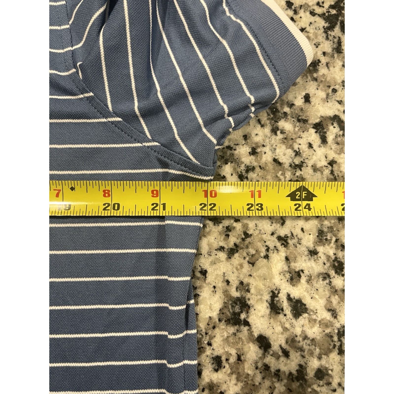 G/FORE G/FORE Polo Shirt Men L Short Sleeve Striped Blue White Stretch Golf Casual Activewear Polo Shirt Mens L Blue White Striped Size US L / EU 52-54 / 3 - 3 Thumbnail