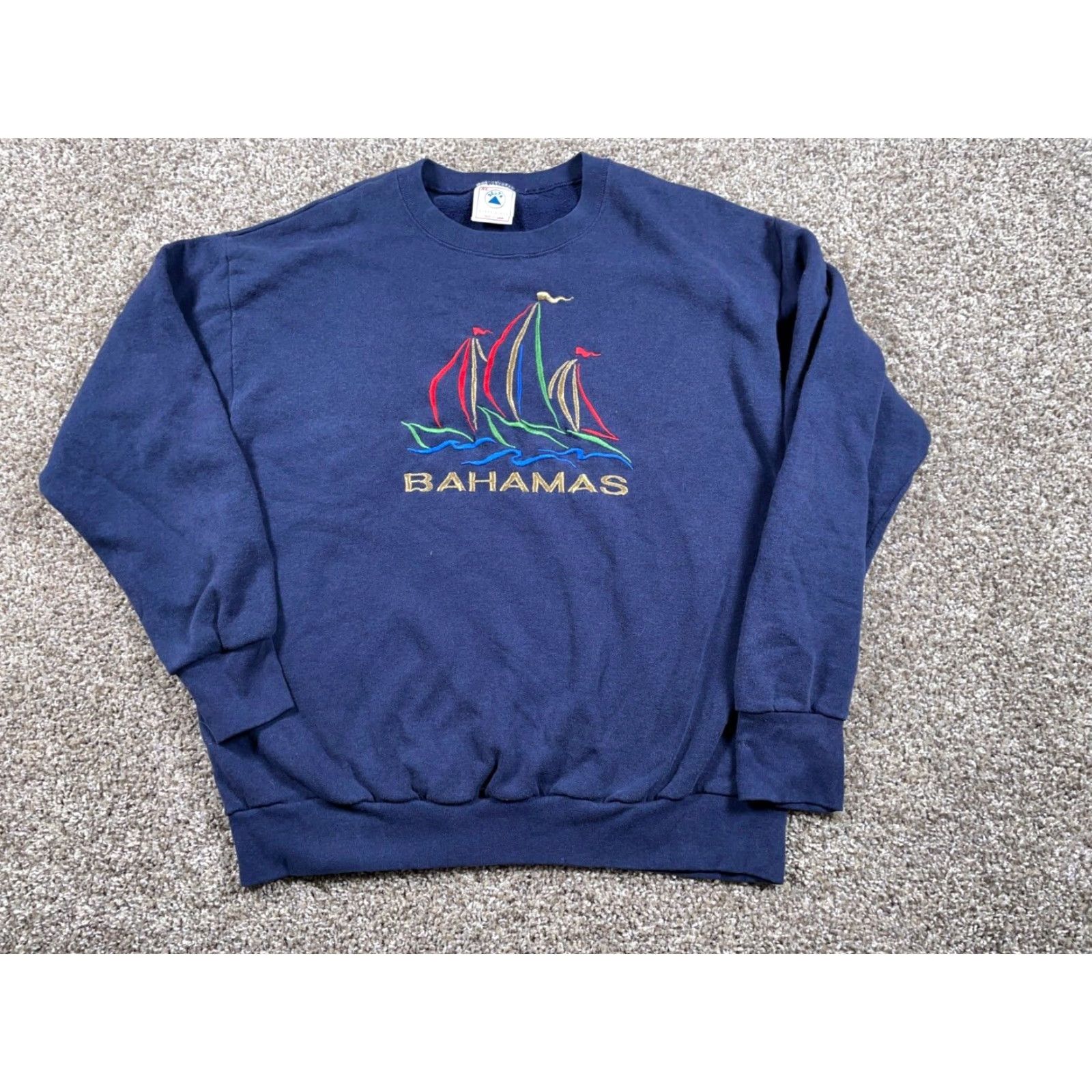 Delta VTG Delta Bahamas Embroidered Sail Boat Sweatshirt Adult XL Blue Nautical 50/50 Size US XL / EU 56 / 4 - 2 Thumbnail