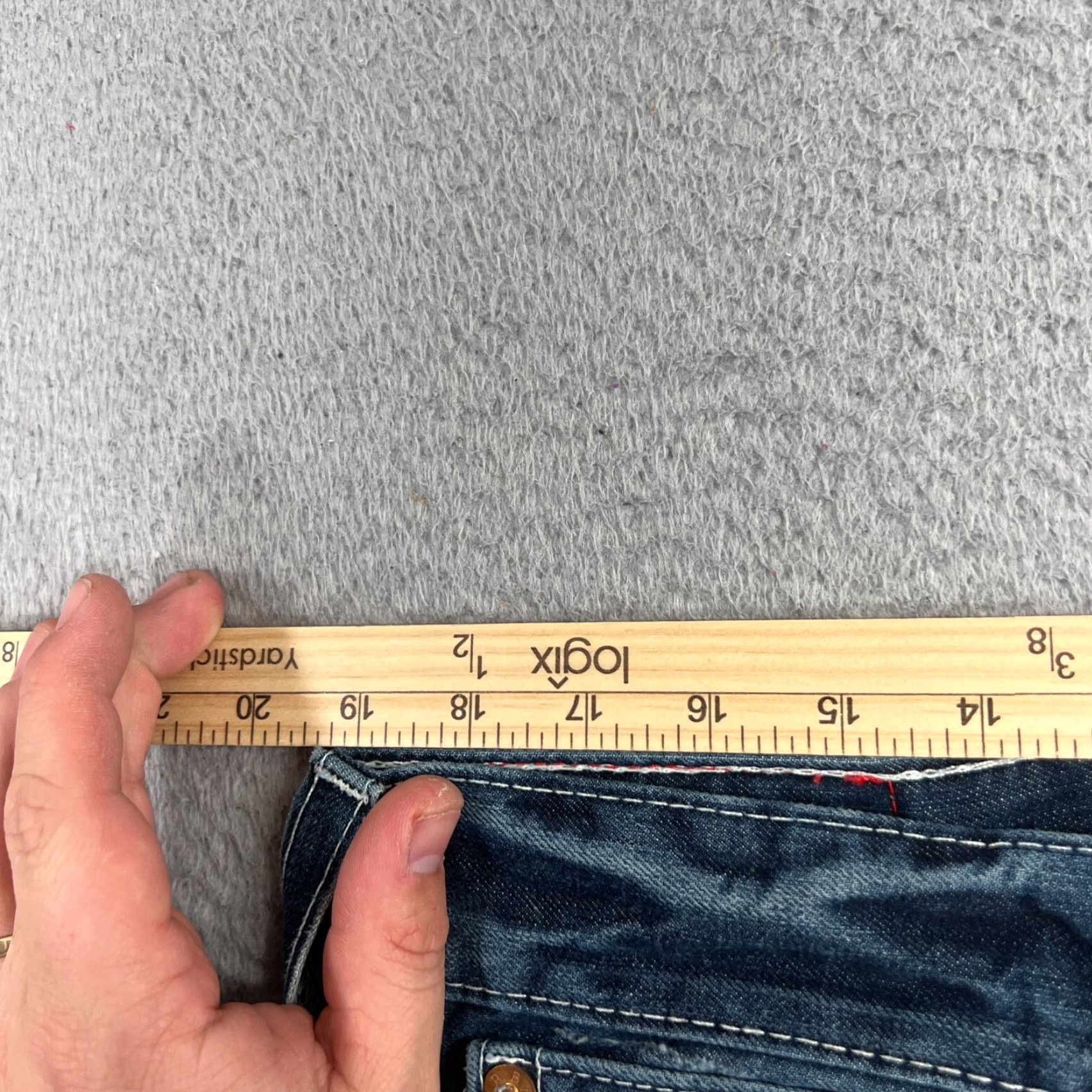 True Religion TRUE RELIGION Jeans Mens 36 Blue Denim Ricky Relaxed Straight Flap Pocket Size US 36 / EU 52 - 5 Thumbnail
