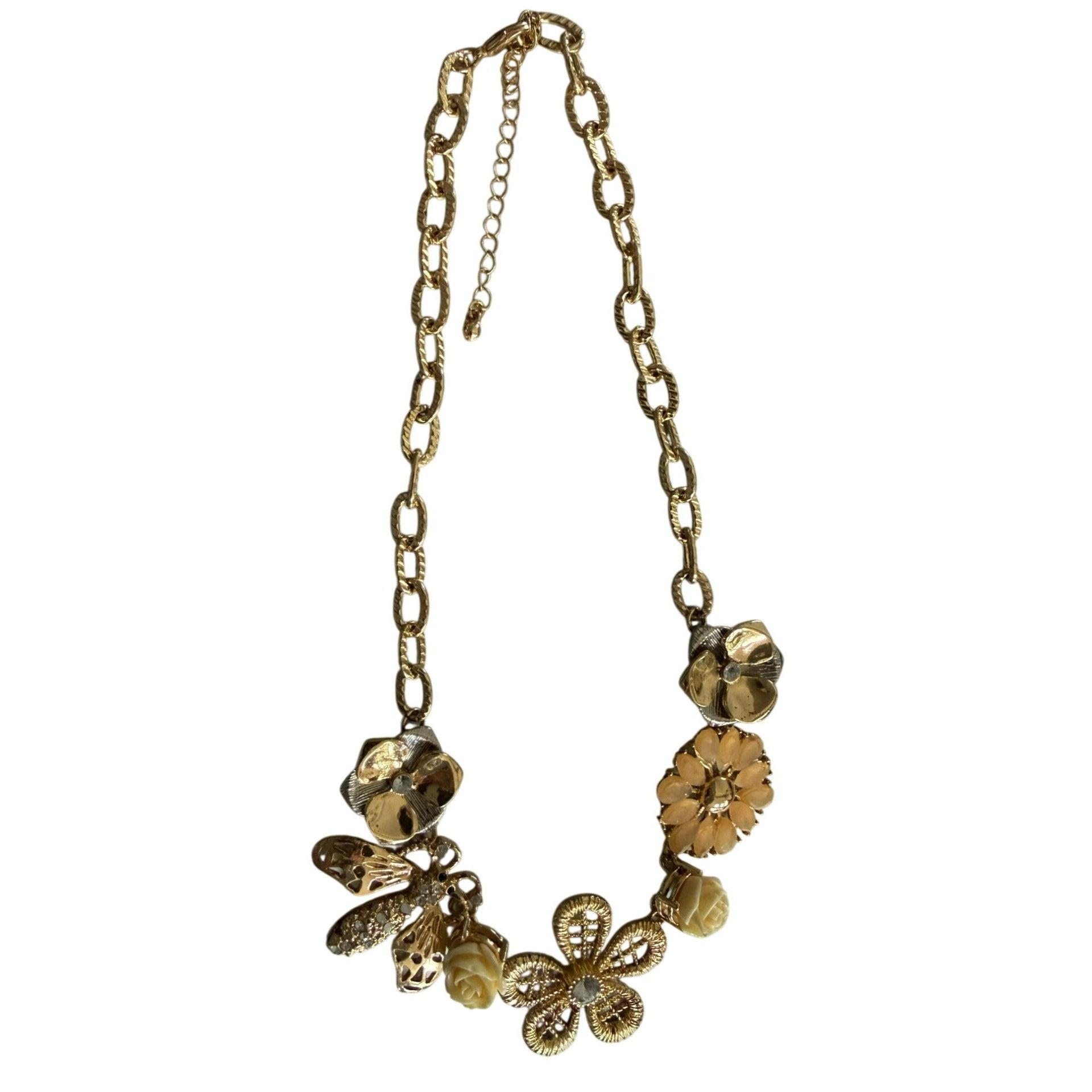 Other Chunky Gold-Tone Floral Insect Statement Necklace With Cryst Size ONE SIZE - 1 Thumbnail