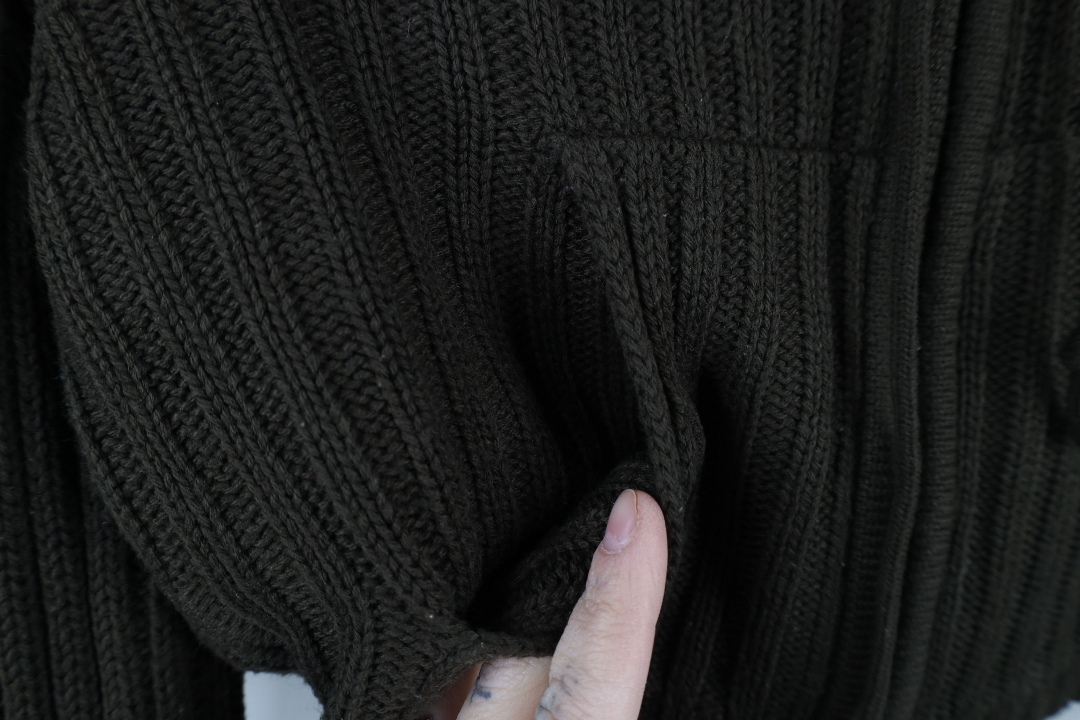 Vintage Vintage 90s Y2K Babydoll Ribbed Knit Hoodie Sweater Brown Size S / US 4 / IT 40 - 4 Thumbnail