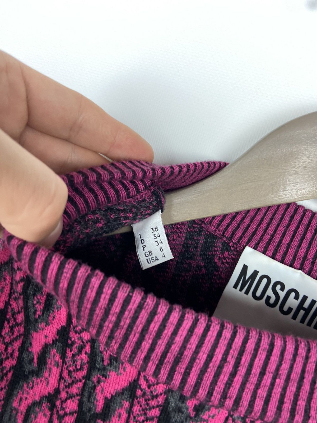Designer × Moschino RRP$ 400 Moschino Couture Virgin Wool Pink Womens Sweater Size S / US 4 / IT 40 - 10 Thumbnail