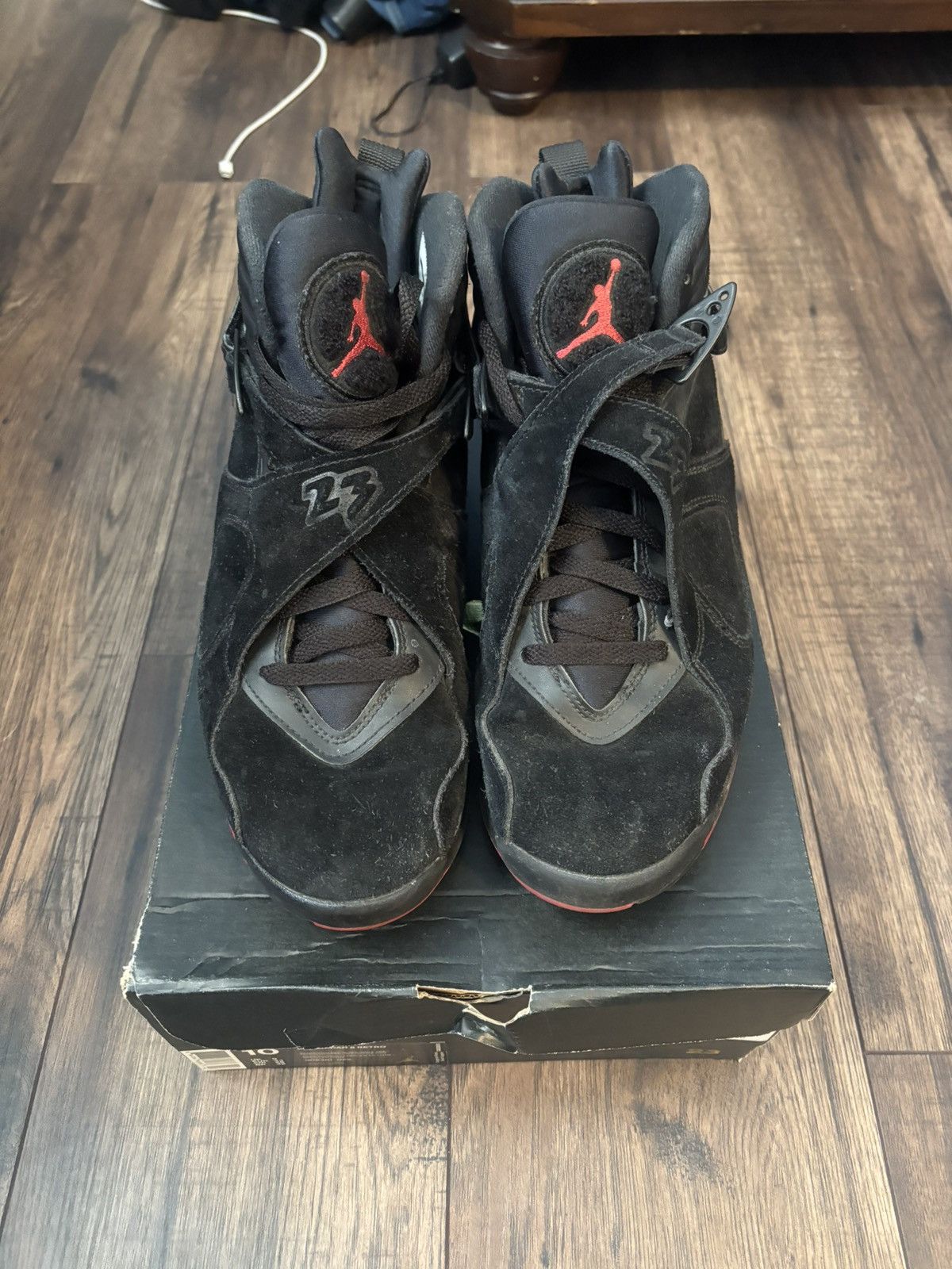 Jordan Brand × Nike Size 10 - Jordan 8 Retro Bred Cement Black Red Grey Size US 10 / EU 43 - 1 Thumbnail