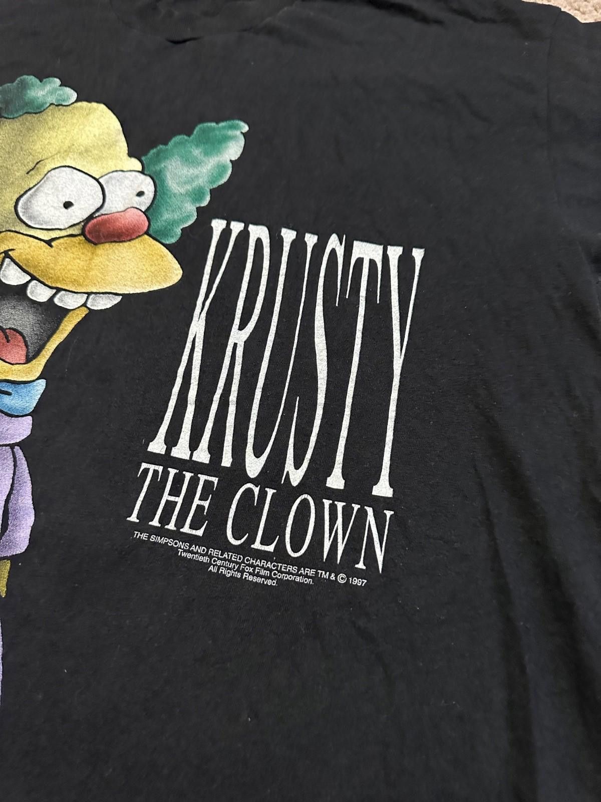 Fruit Of The Loom 1997 The Simpsons Krusty The Clown Single-Stitch T-Shirt Size US L / EU 52-54 / 3 - 3 Thumbnail