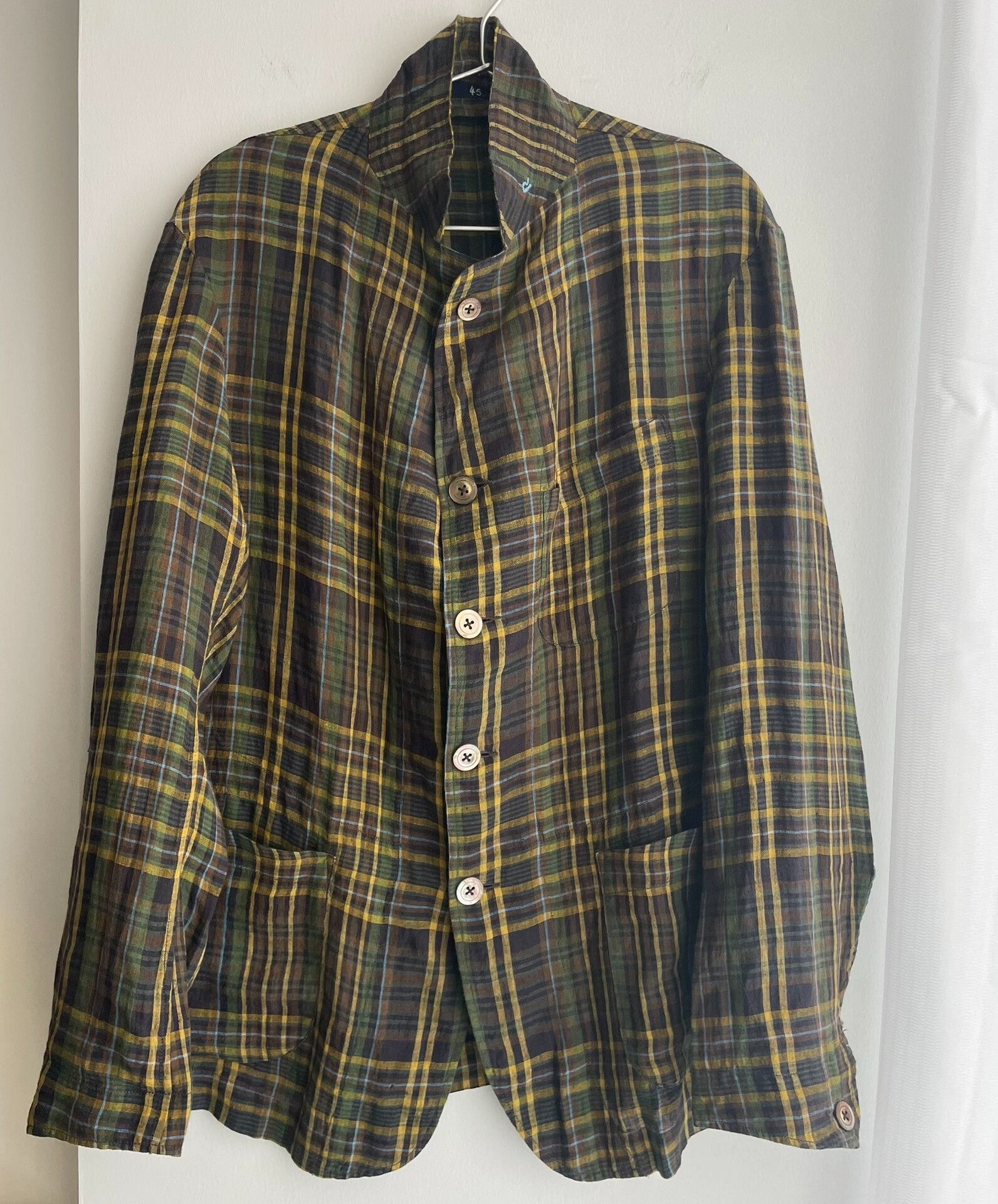 45rpm 45R Linen Madras Check Blazer Size US M / EU 48-50 / 2 - 1 Thumbnail