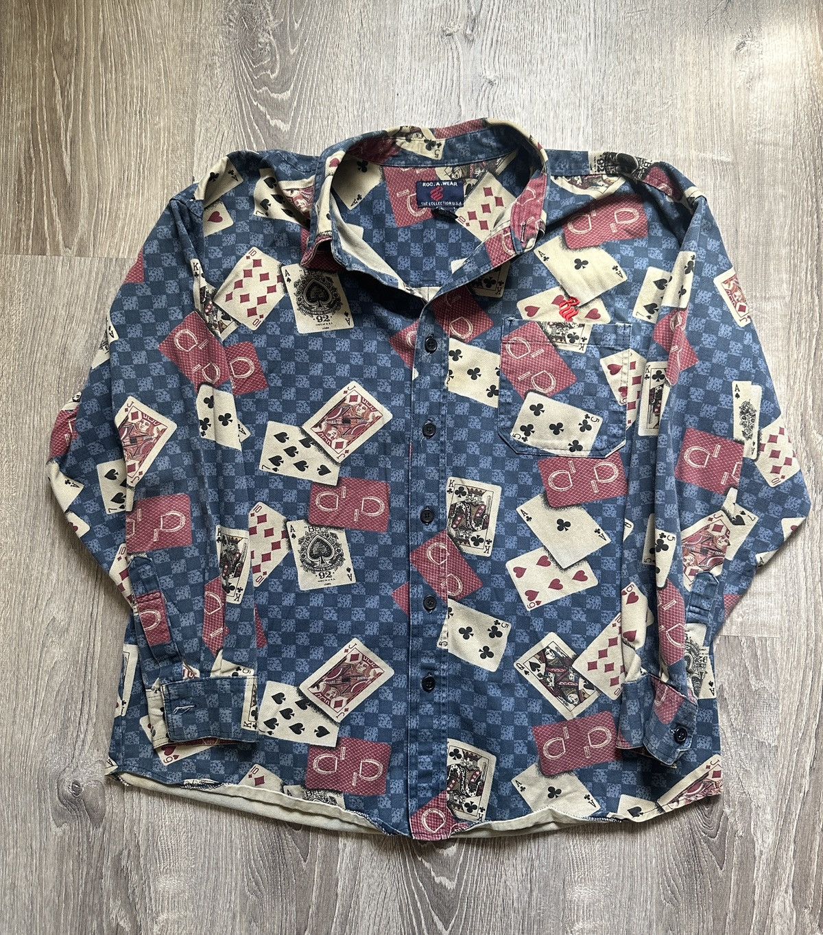 Rocawear Vintage RocaWear Cards Button Up Jacket Size US XXL / EU 58 / 5 - 1 Thumbnail