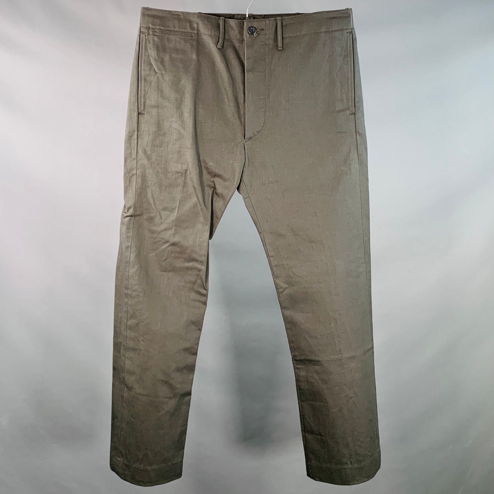 Ralph Lauren RRL by RALPH LAUREN Grey Cotton Selvedge Button Fly Pants Size US 36 / EU 52 - 1 Thumbnail