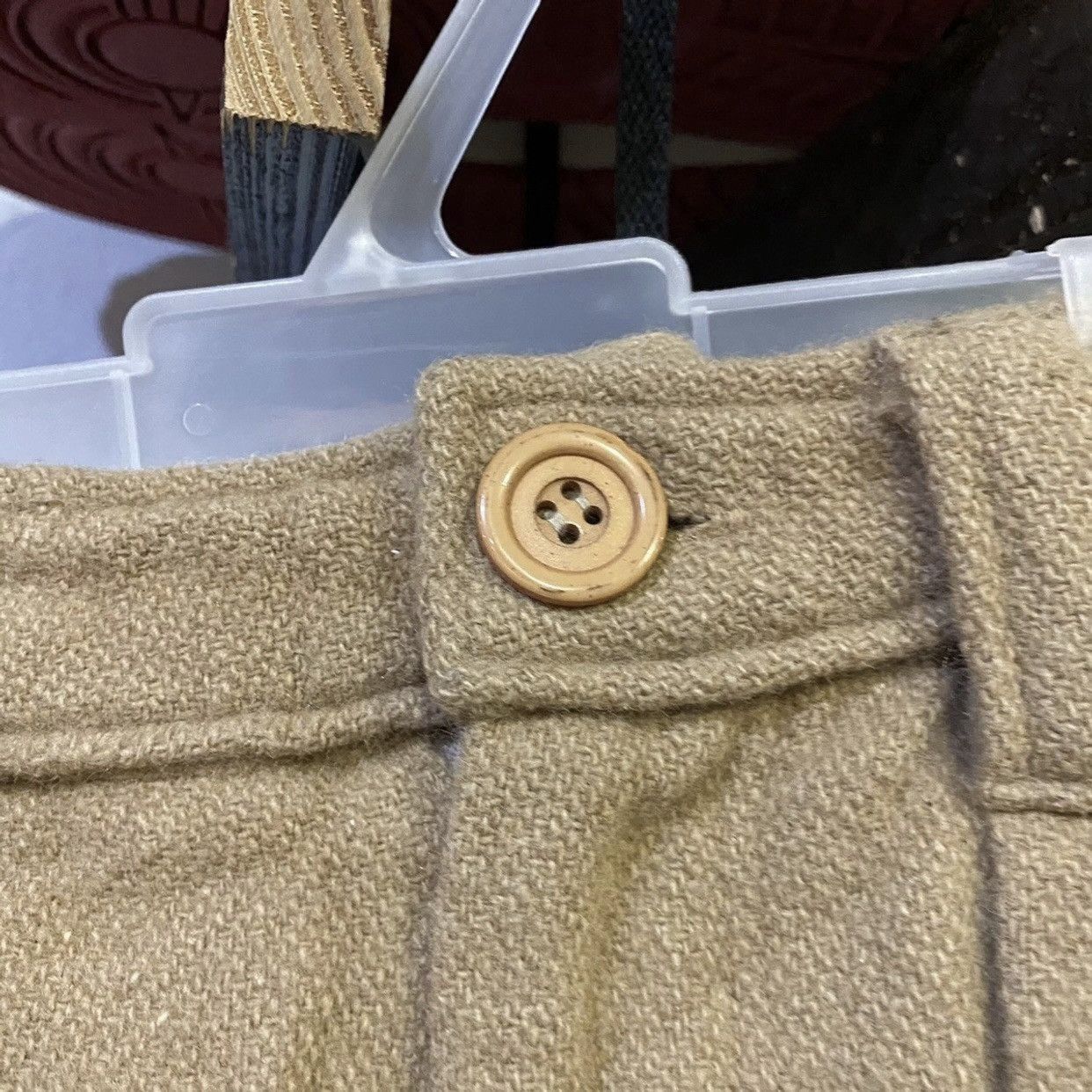 Sugar Japanese Brand Cube sugar Beige Wool Reconstruct Shorts Size US 29 - 4 Thumbnail