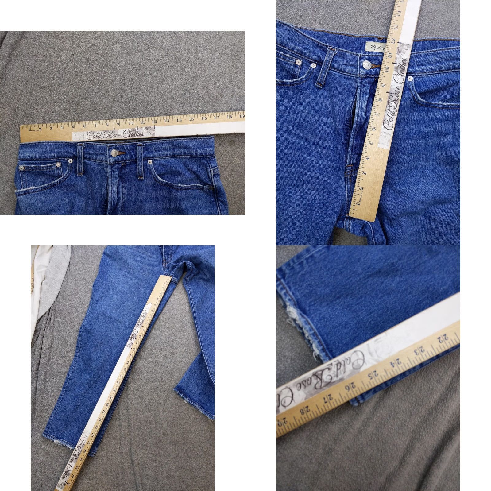 Madewell Madewell Womens 30P Jeans Perfect Vintage Straight High Rise Blue Distressed Size 30" / US 8 / IT 44 - 8 Thumbnail