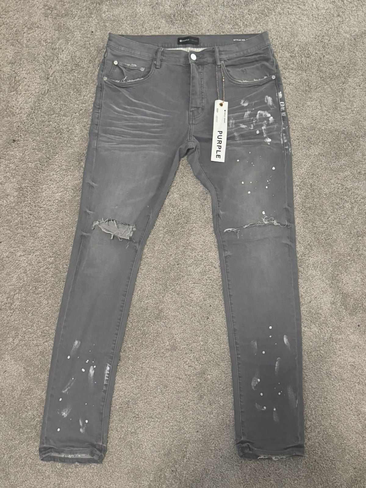 Purple Brand Style: P001 Worn Grey Knee Slit | Grailed