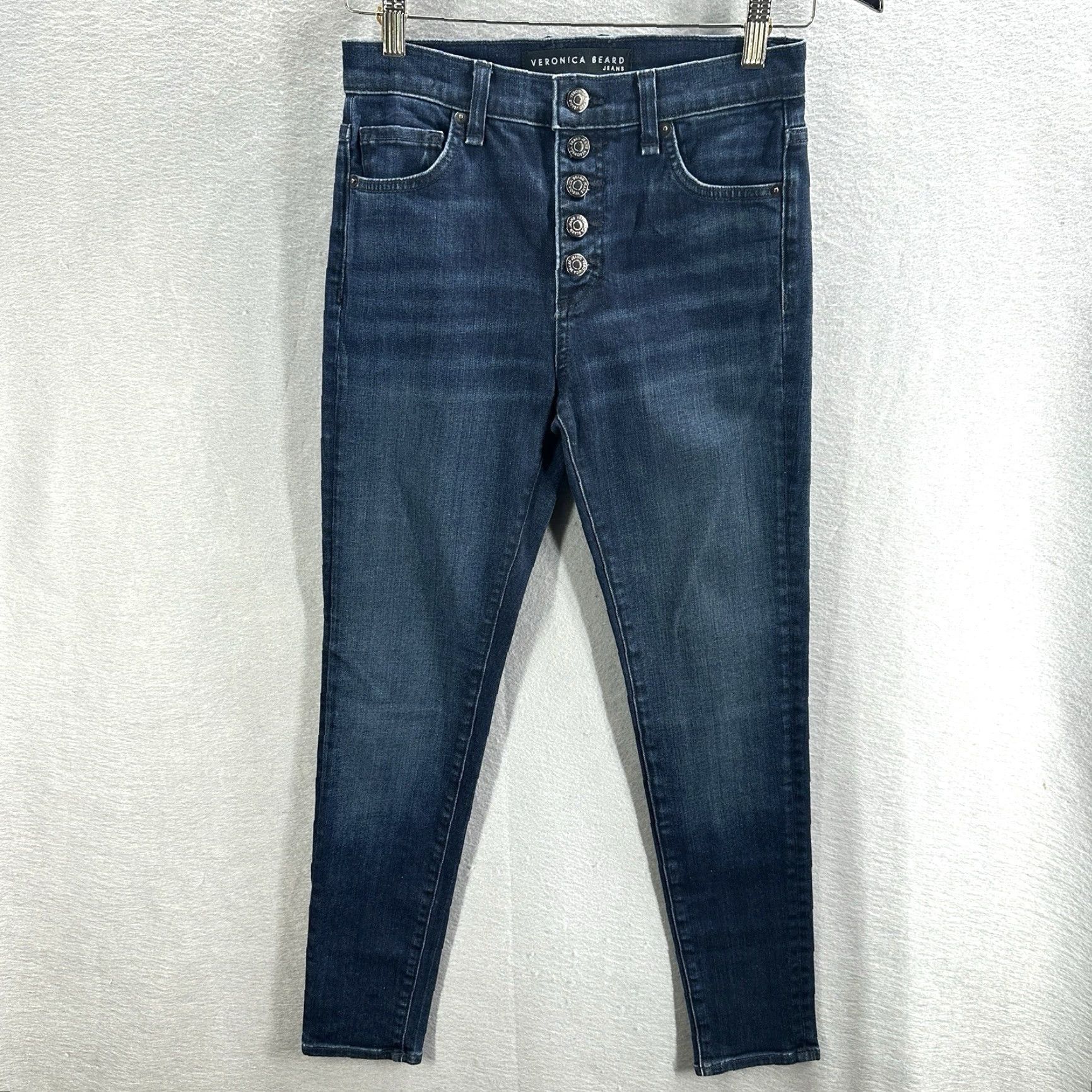Veronica Beard VERONICA BEARD Debbie Jeans Skinny High Rise Exposed Button Fly 25 Blue Women Size 42" / US 20 - 2 Thumbnail