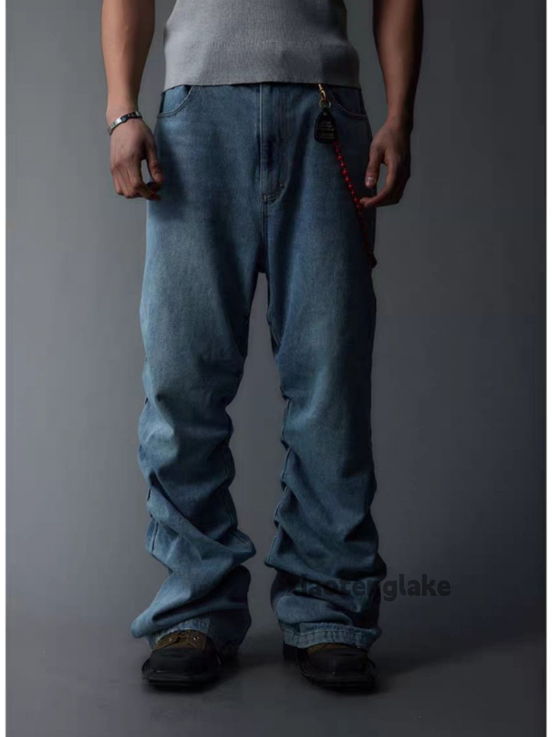 Jean × Vintage utility washed faded loose baggy pleased hiphop jeans Size US 36 / EU 52 - 1 Thumbnail