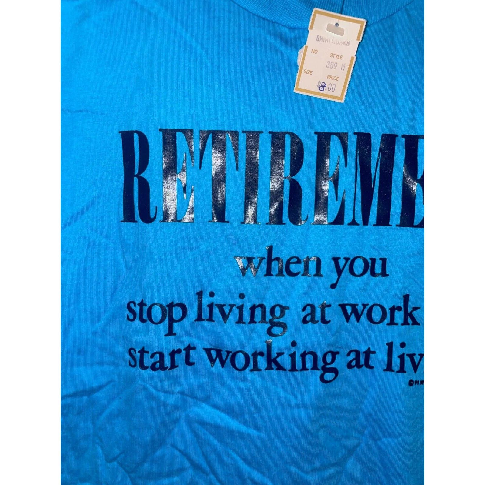Jerzees Vintage Retirement Shirt Stop Living Work Tee 90s VTG M Size US M / EU 48-50 / 2 - 2 Thumbnail