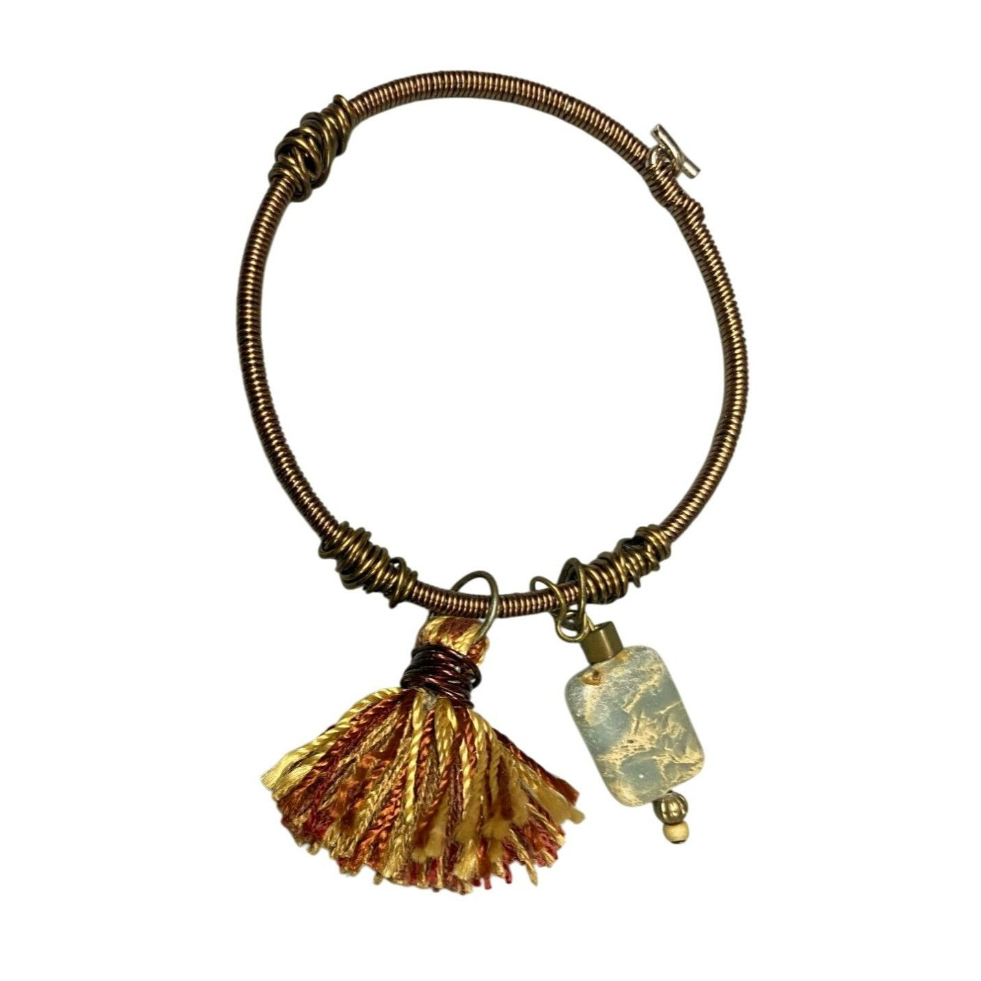 Other Handcrafted Wire Wrapped Tassel & Stone Keychain With Hook C Size ONE SIZE - 1 Thumbnail