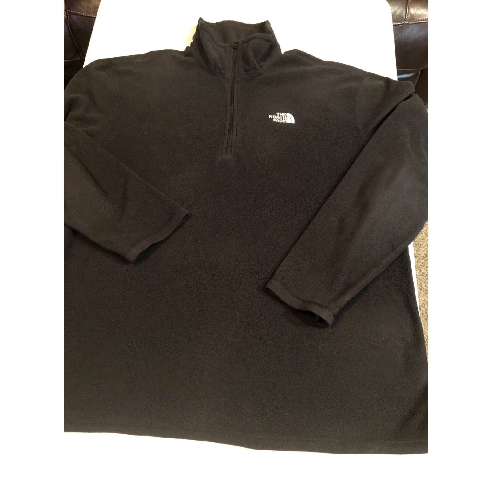 The North Face The North Face Jacket Mens L Black 1/4 Zip Fleece Solid Mid-Length Zip Performance Outdoor Hiking Men Regular Size US L / EU 52-54 / 3 - 3 Thumbnail