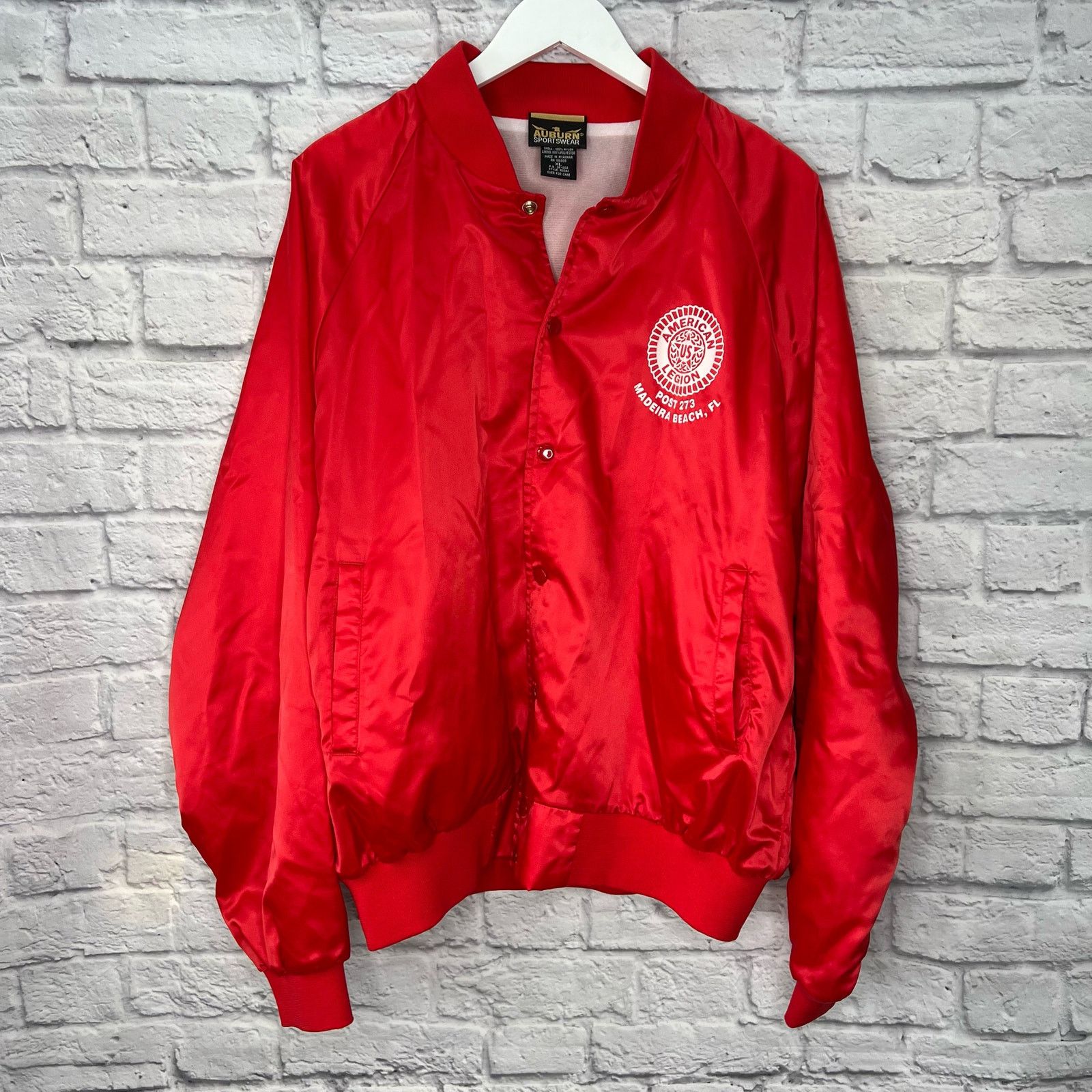 Auburn Sportswear VTG Auburn Sportswear Nylon Red Jacket XL American Legion Size US XL / EU 56 / 4 - 2 Thumbnail