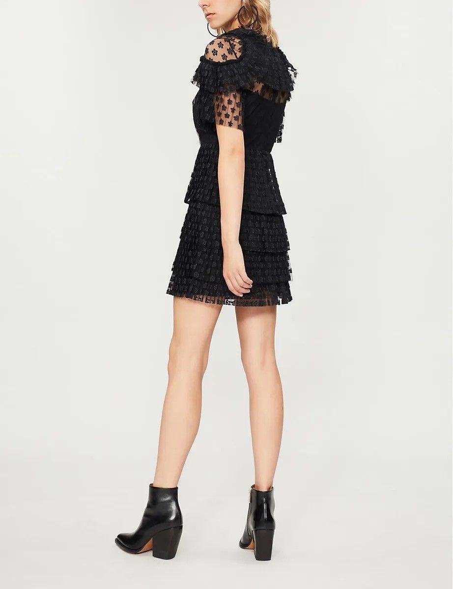 Designer × Sandro Sandro Floral-lace tiered dress Black Size XS / US 0-2 / IT 36-38 - 5 Thumbnail