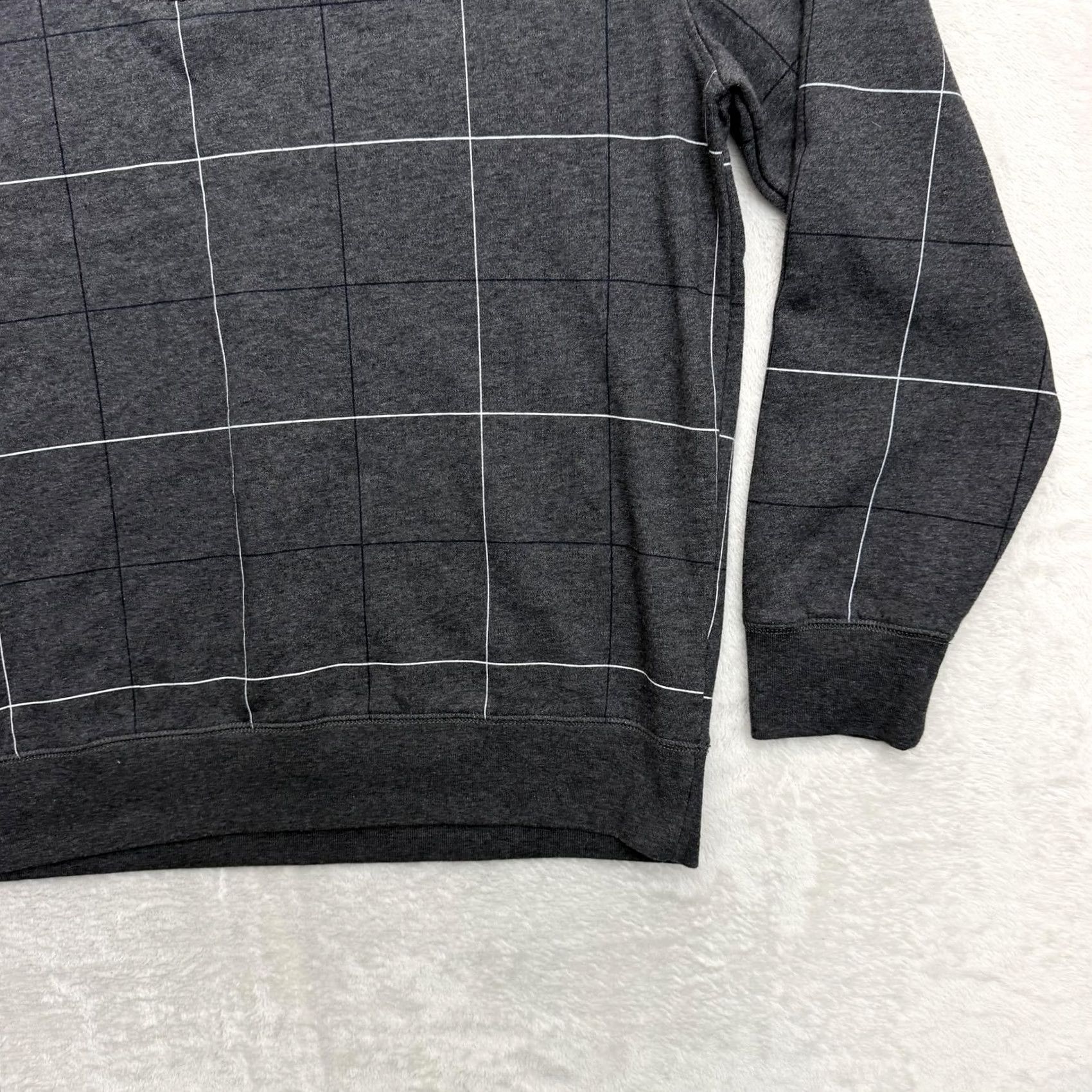 Nautica Nautica Sweatshirt Quarter Zip Mens XL Gray Check Fleece Pullover Logo 1/4 Zip Mock Neck Long Sleeve Winter Regular Size XL Mens Size US XL / EU 56 / 4 - 4 Thumbnail