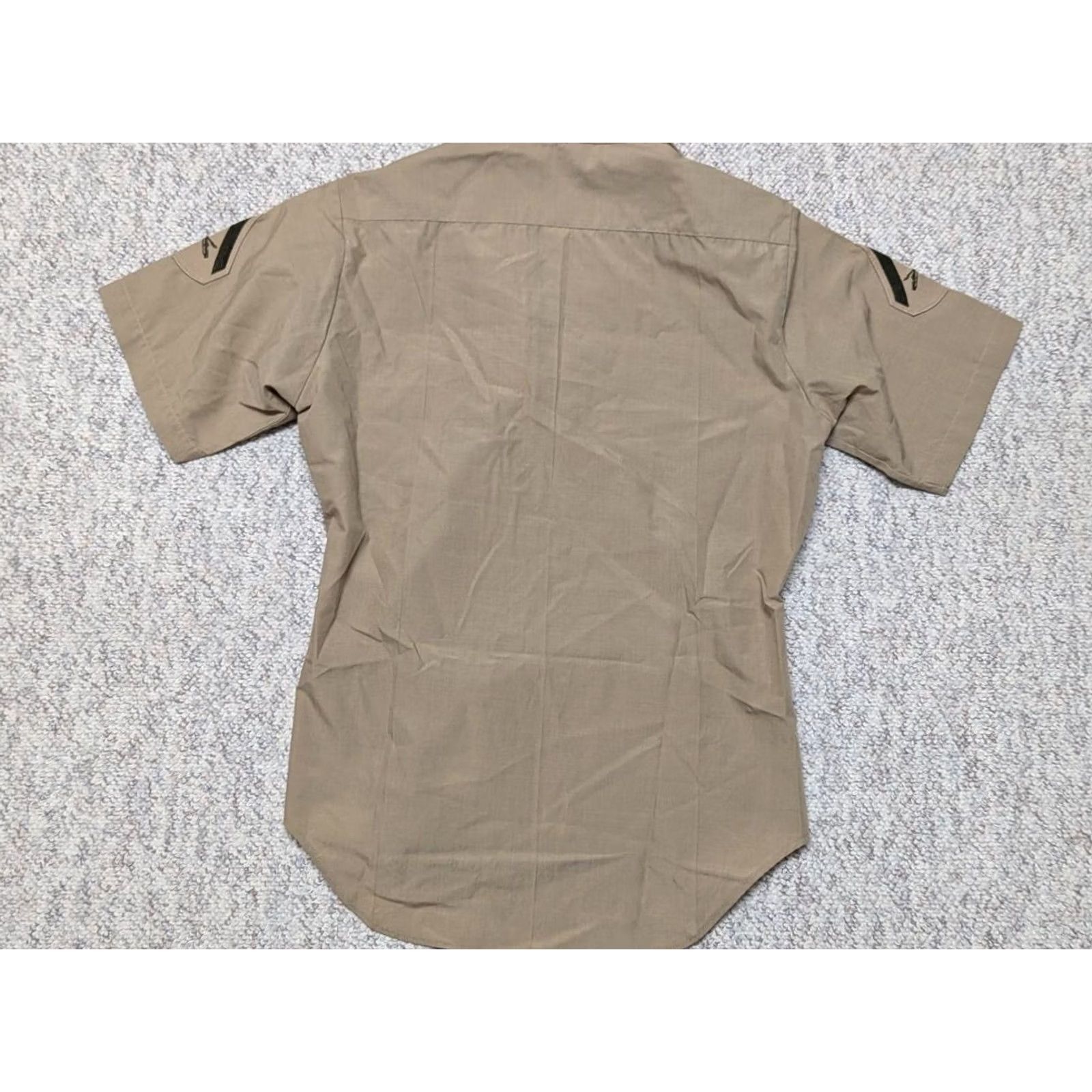 Vintage DSCP US ARMY khaki short sleeve shirt L brown 16 vintage wool blend polyester, wool Men Shirt Mens DSCP Size US L / EU 52-54 / 3 - 2 Thumbnail