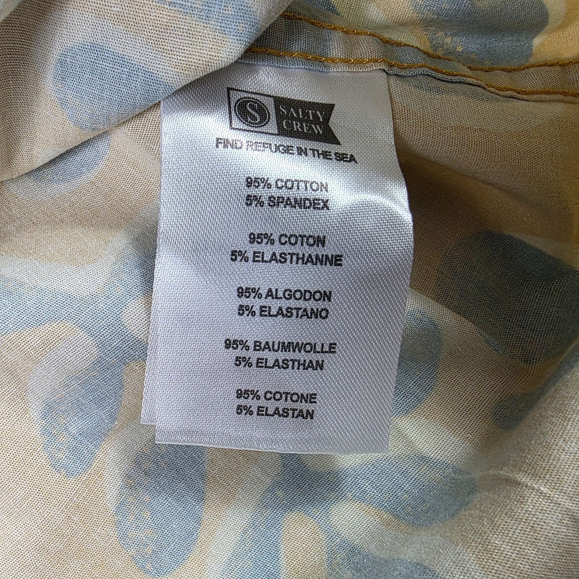 Other Salty Crew Mens XL Yellow Blue Short Sleeve Button Up Shirt Size US XL / EU 56 / 4 - 7 Thumbnail