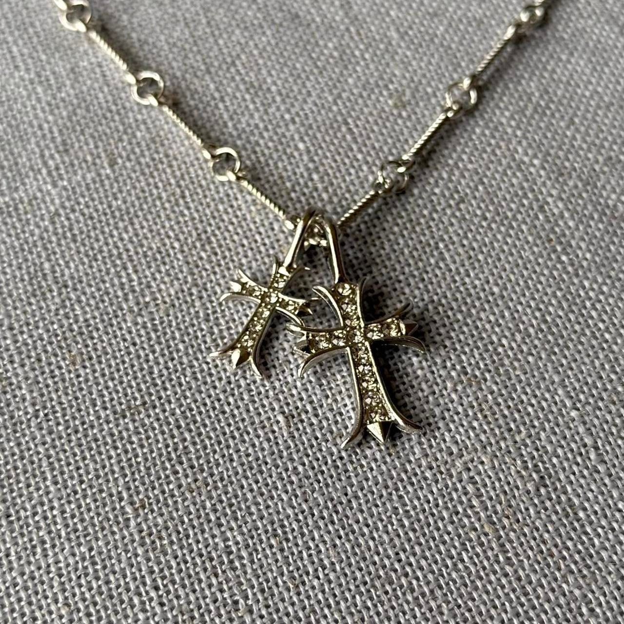 Other DOUBLE CROSS SILVER NECKLACE // WMNS Size ONE SIZE - 1 Thumbnail